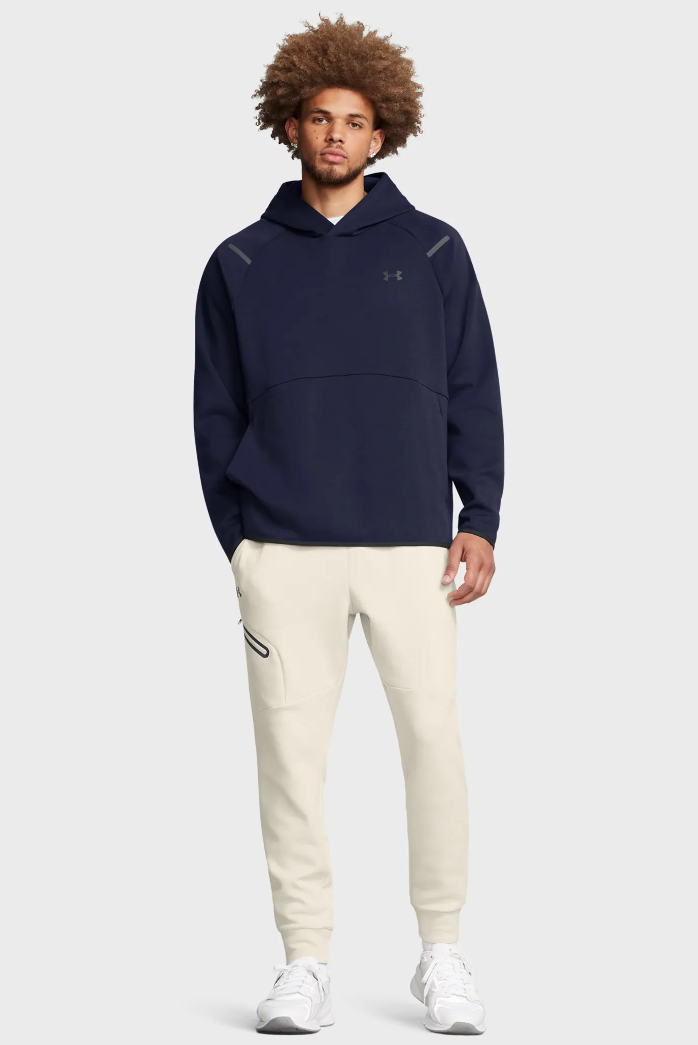 Чоловічі білі спортивні штани UA Unstoppable Flc Jgr EU 3