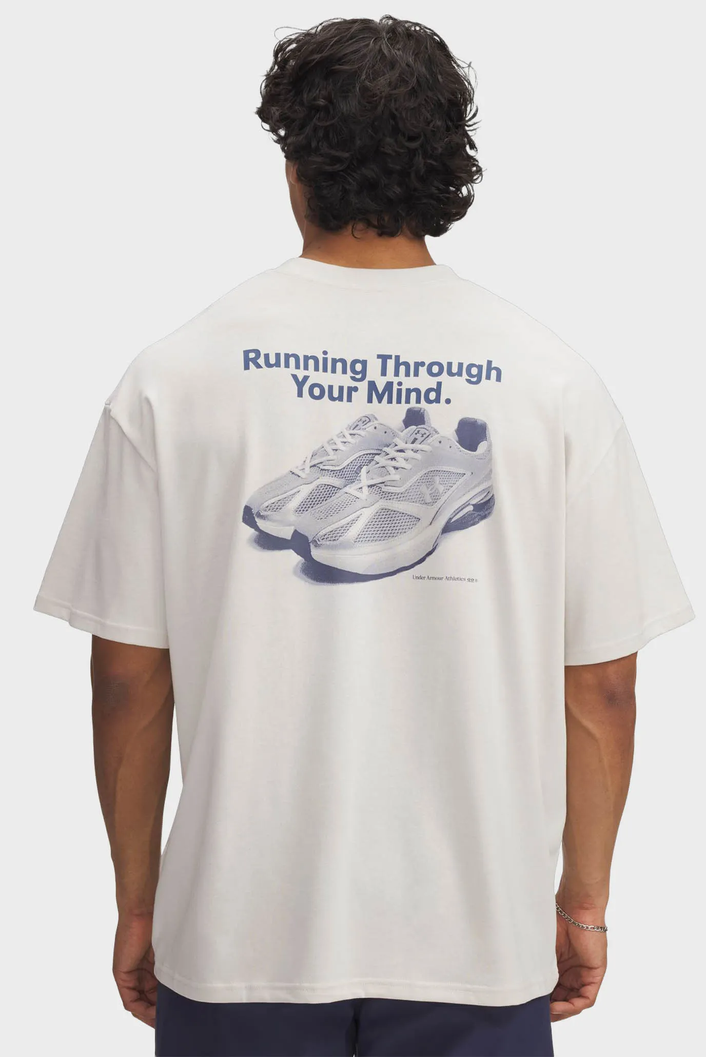 Чоловіча біла футболка UA HWT RUNNING SHOE OS SS 1