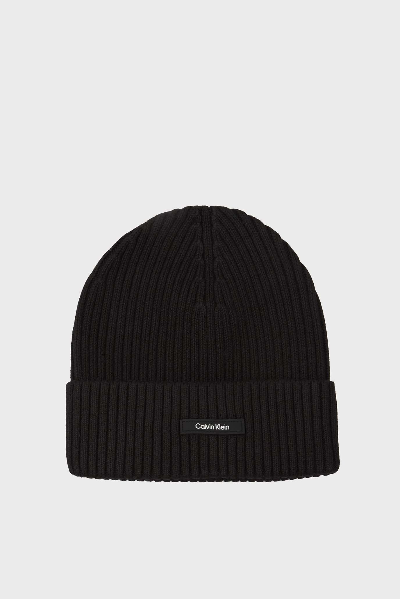 Мужская черная шапка CLASSIC COTTON RIB BEANIE 1