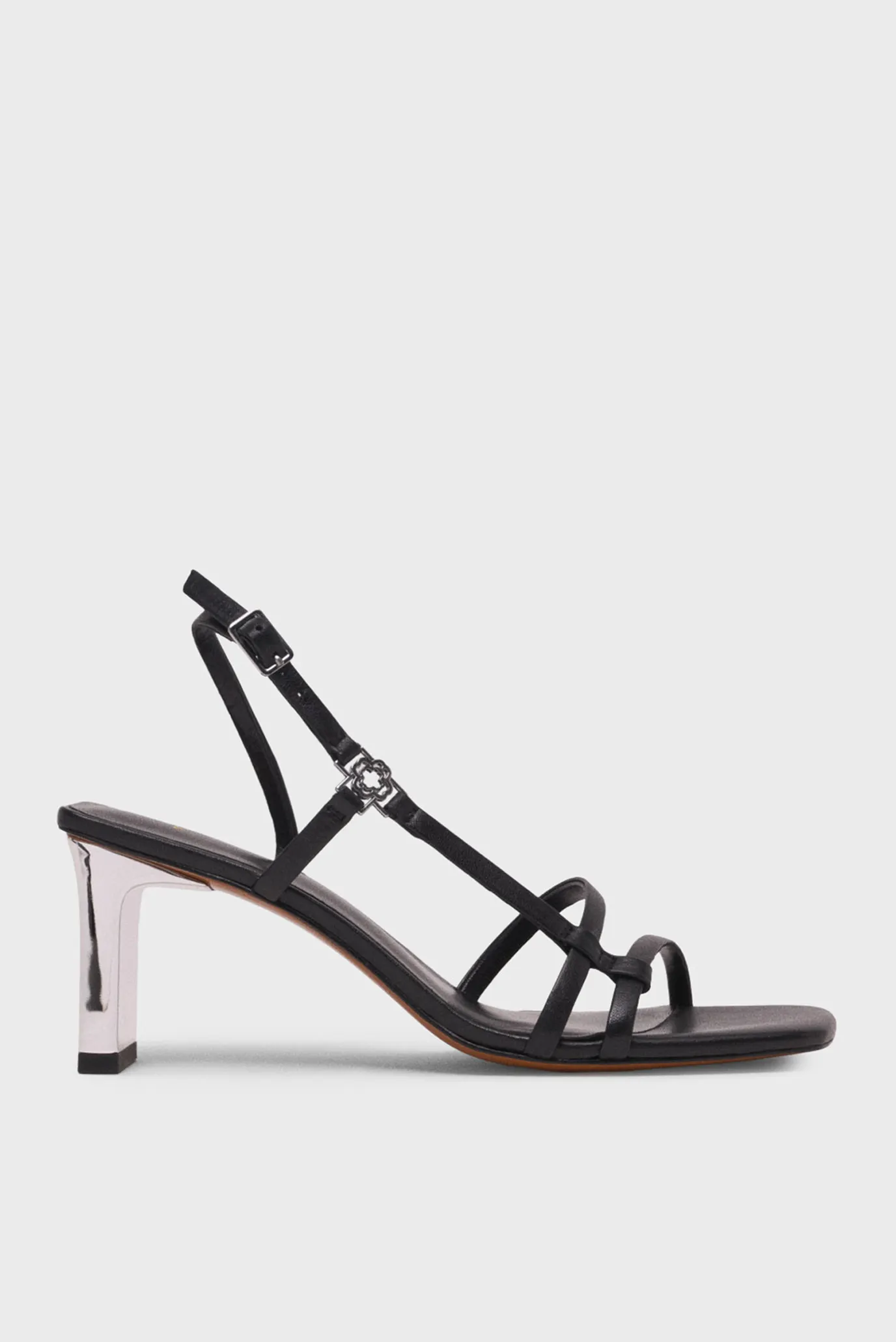 Жіночі чорні шкіряні босоніжки 1