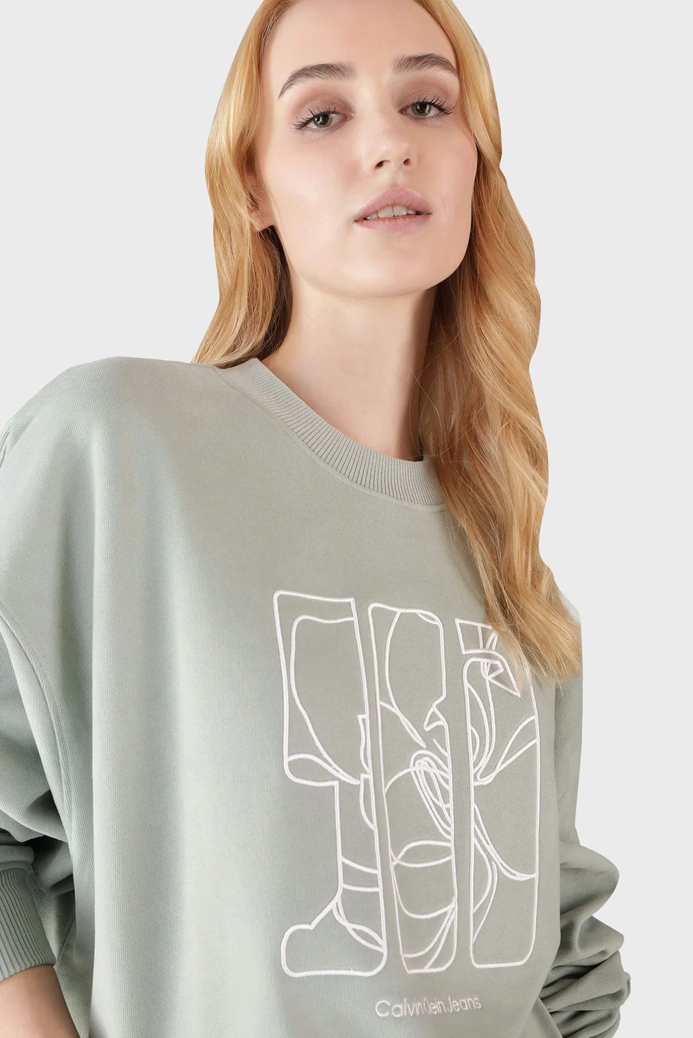 Жіночий м'ятний світшот EMBROIDERED AW OVERSIZED CN 4