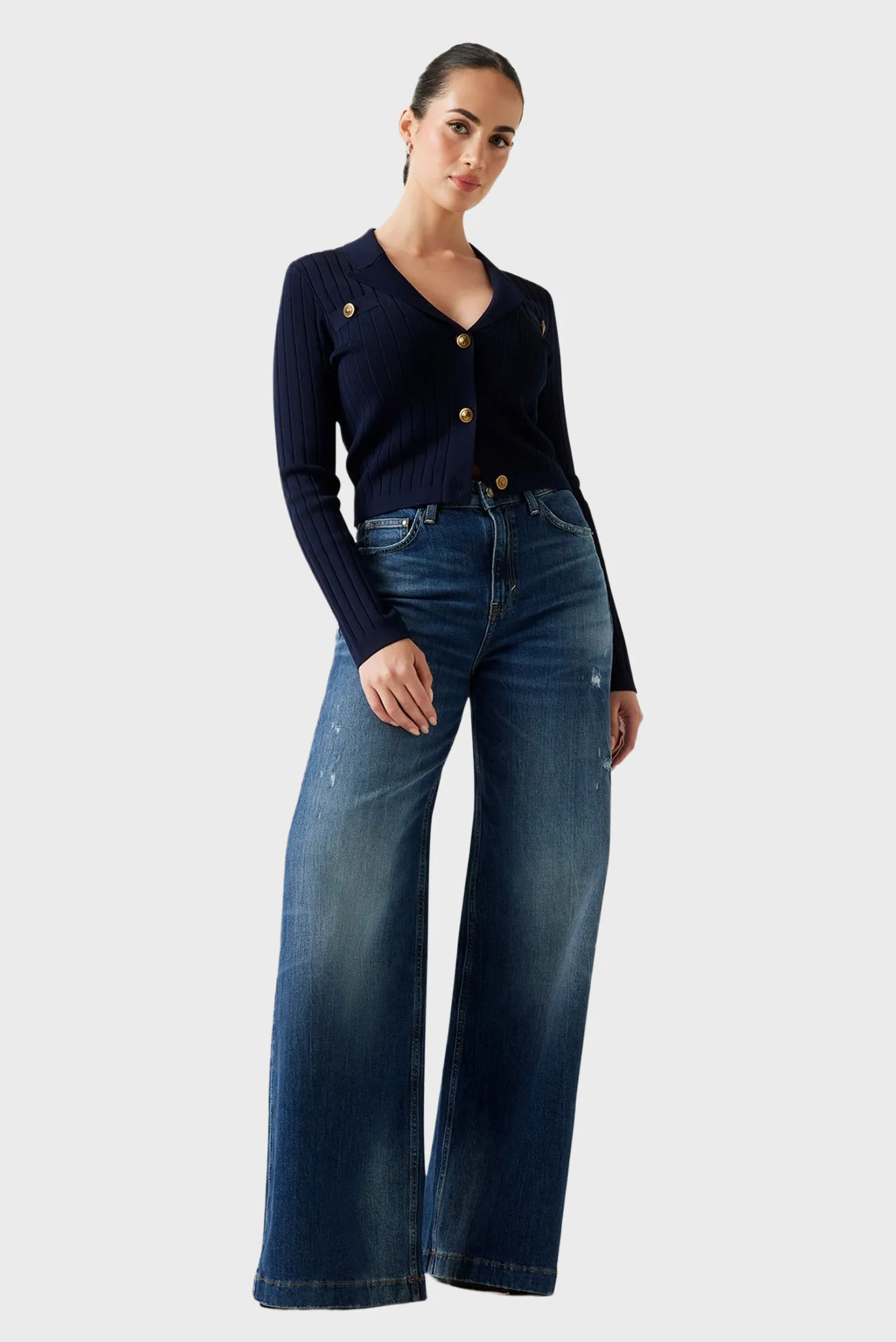 Женский темно-синий кардиган 4