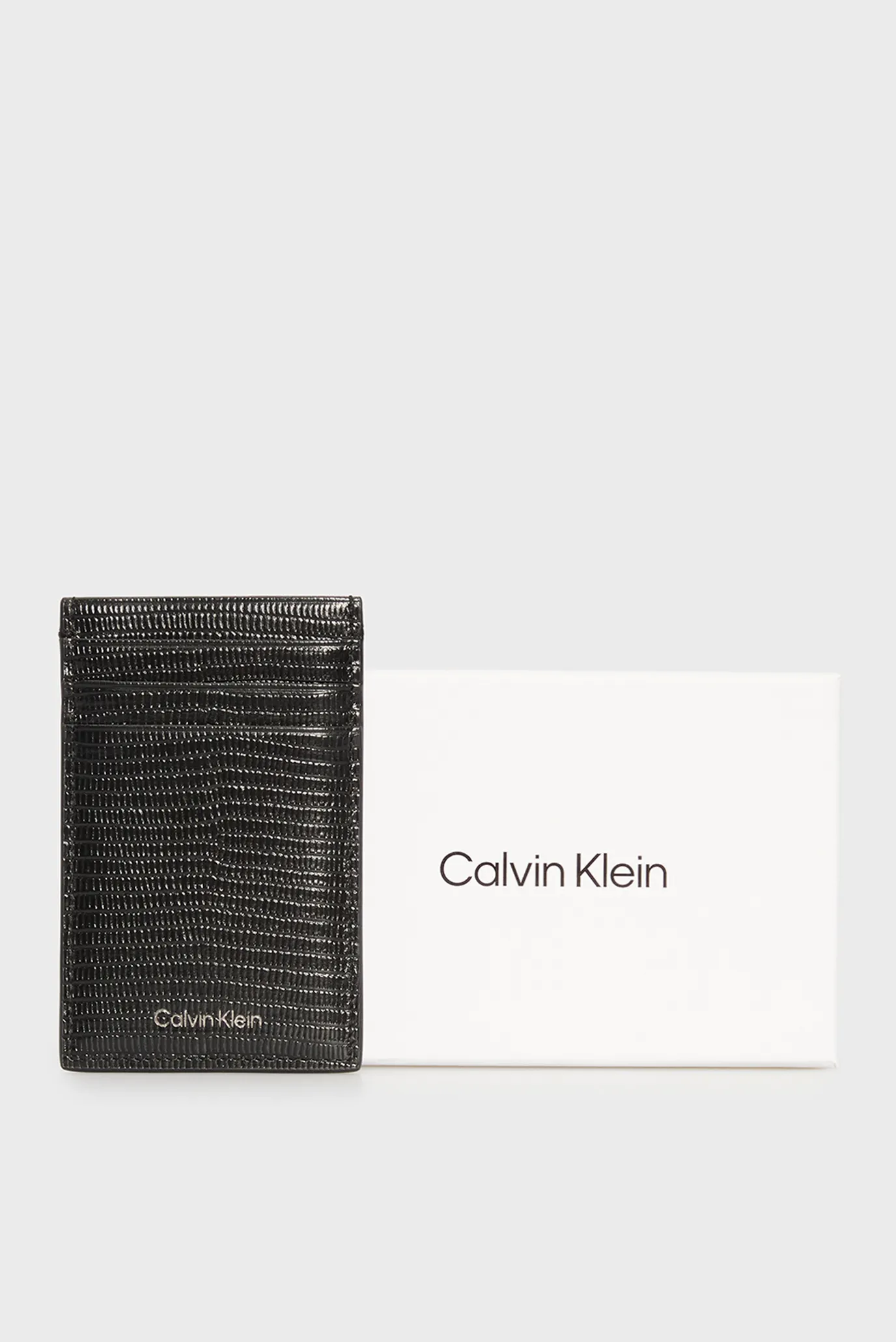 Мужской черный кожаный кардхолдер EMB LIZARD 5