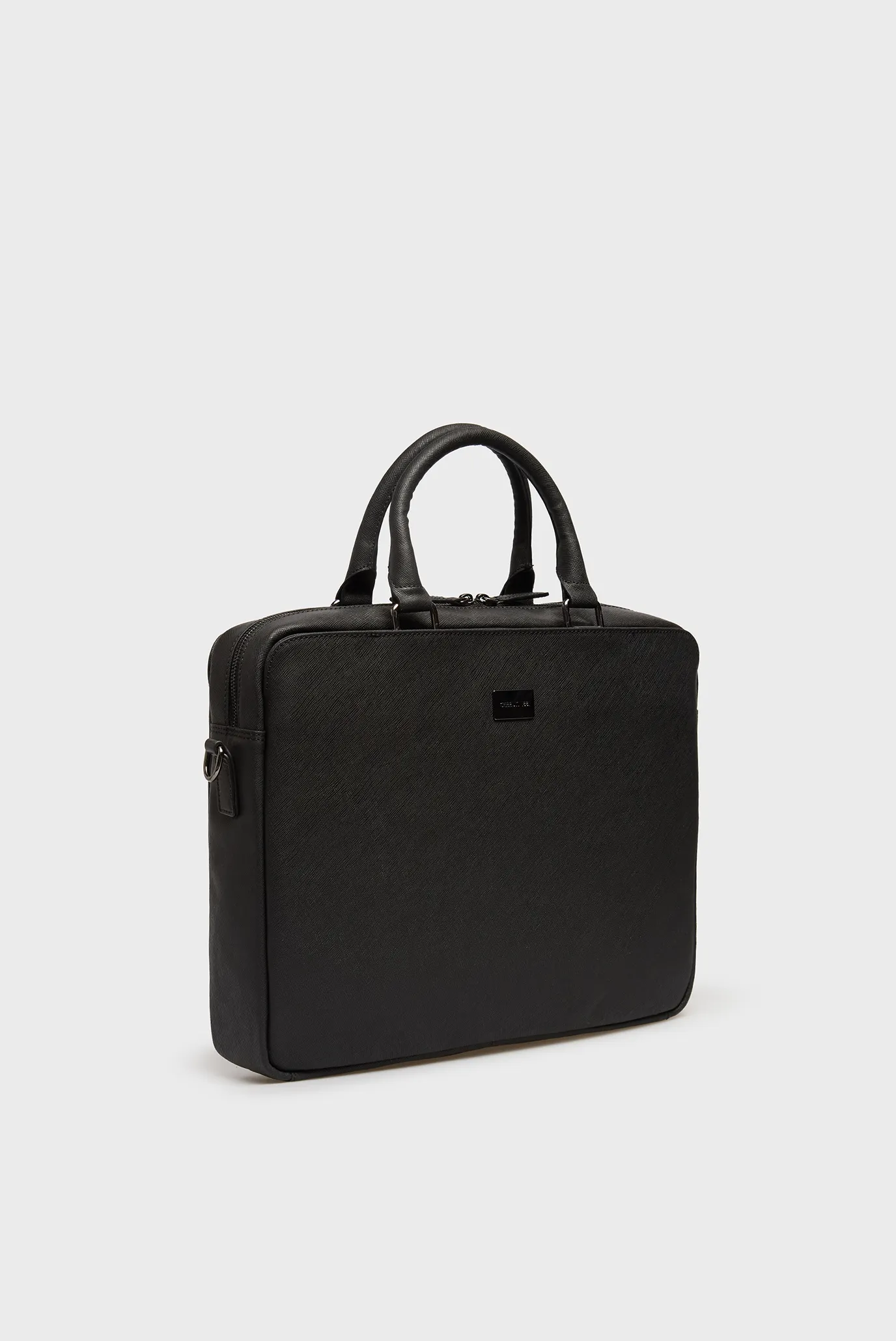 Чоловіча чорна шкіряна сумка для ноутбука OLIVIER 3