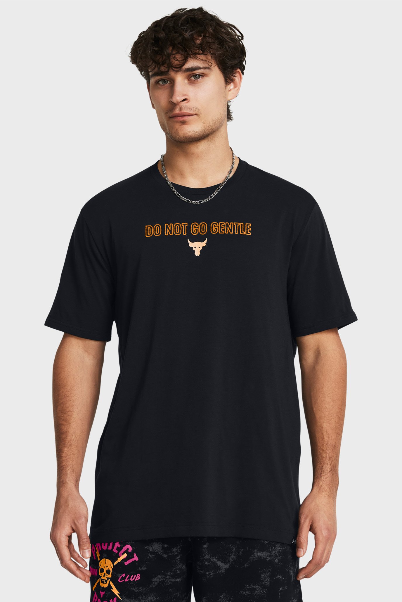 Мужская черная футболка UA Pjt Rck Rage Graphic SS 1