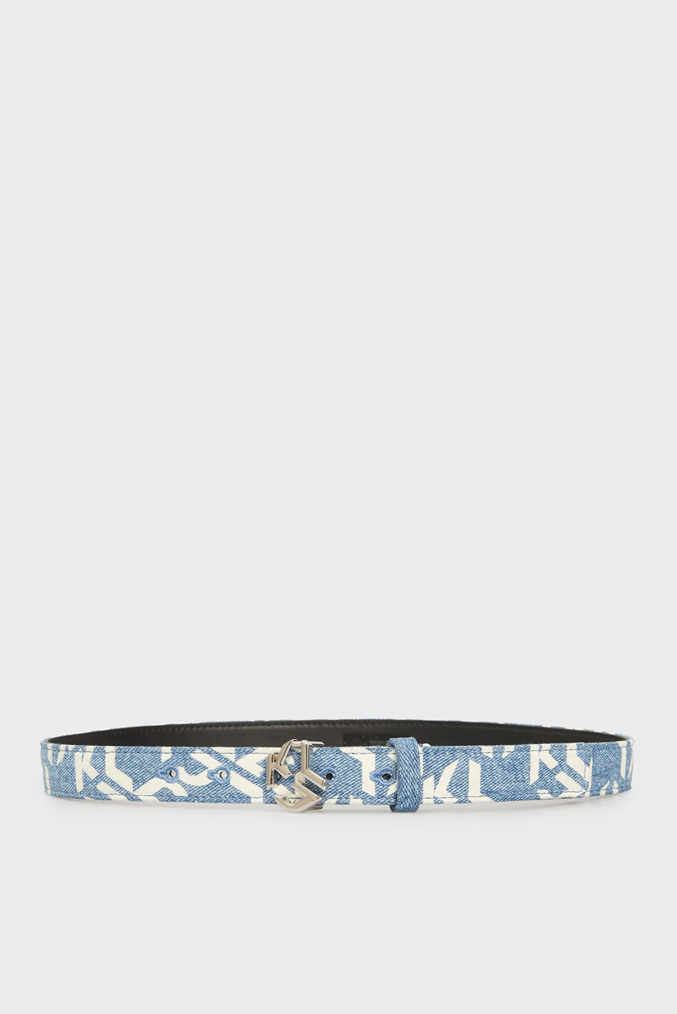 Жіночий блакитний джинсовий ремінь з візерунком monogram denim wmn logo belt 1