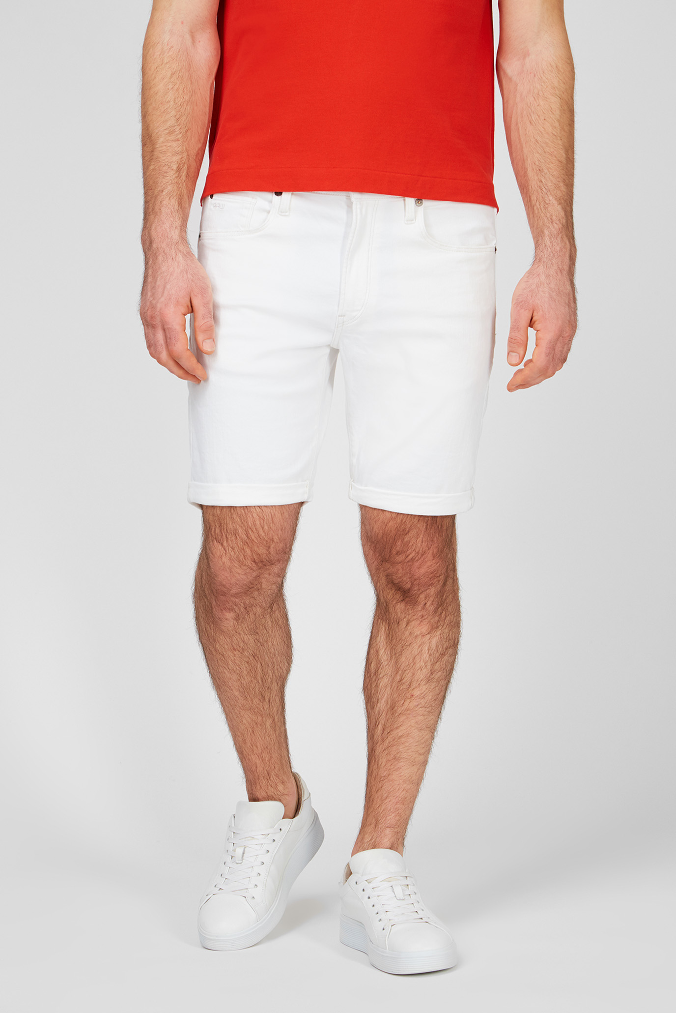 Мужские белые джинсовые шорты 3301 Slim 1
