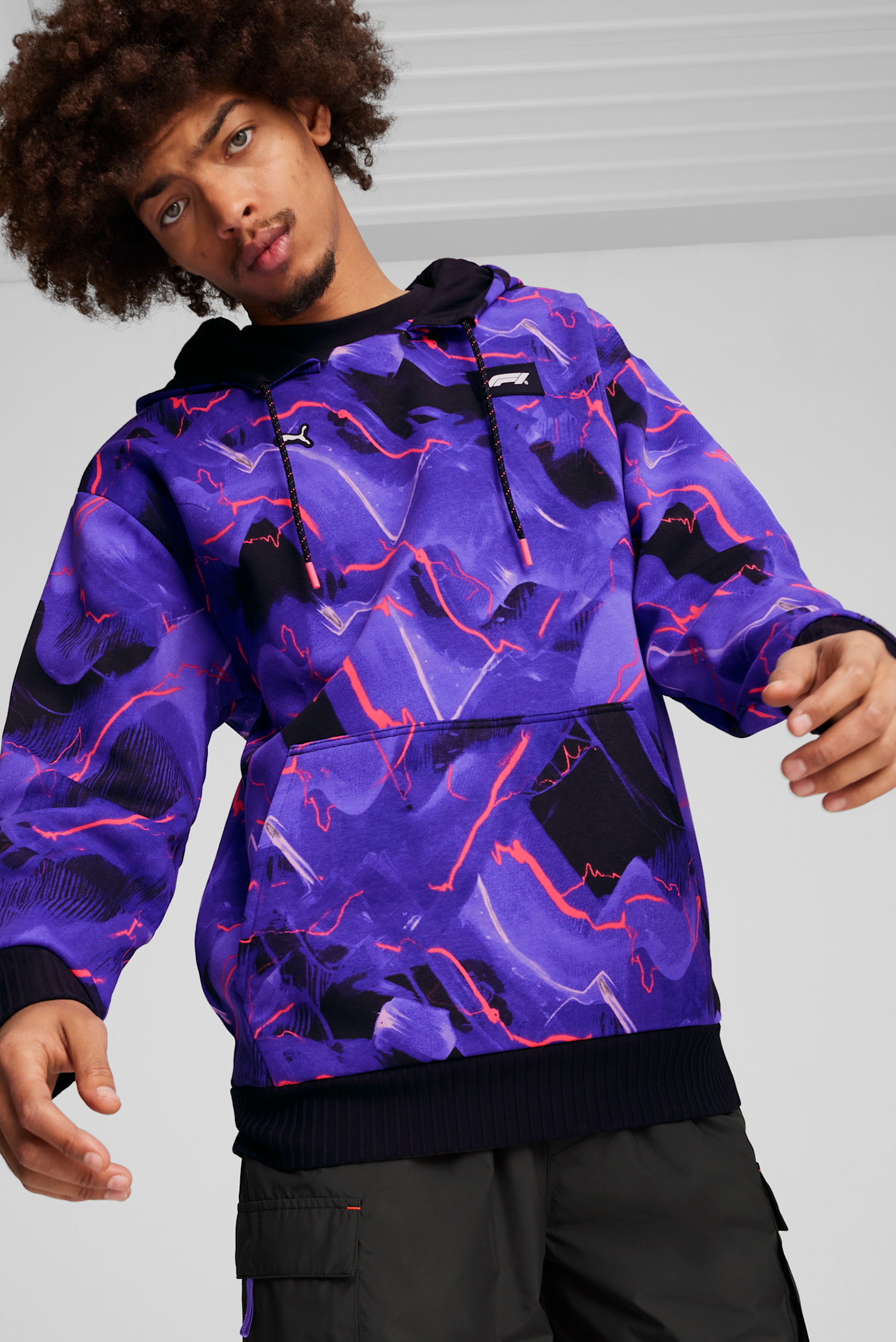 Чоловіче фіолетове худі F1® Neon Energy All-Over Print Hoodie Men 1