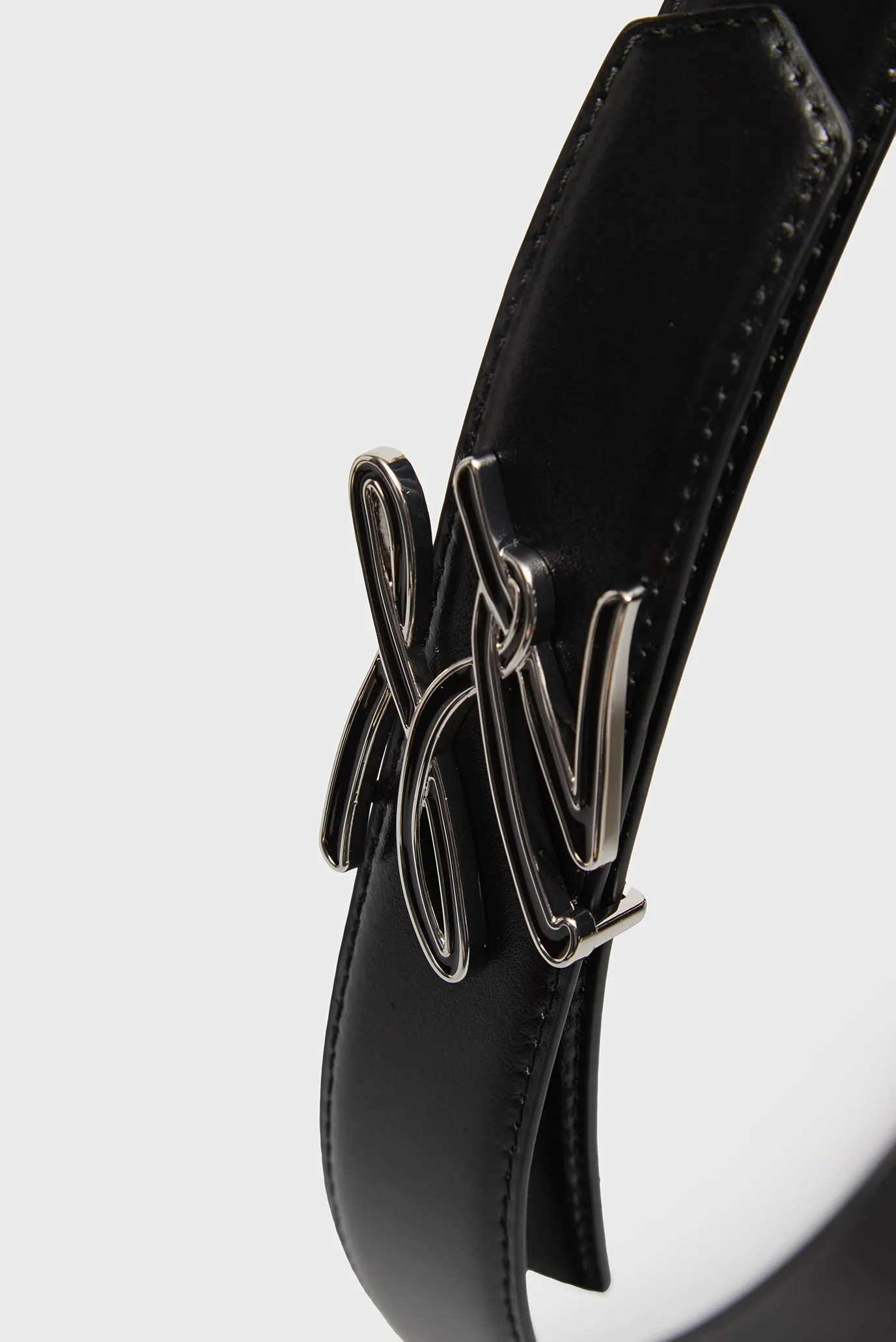 Жіночий чорний шкіряний ремінь autograph 3