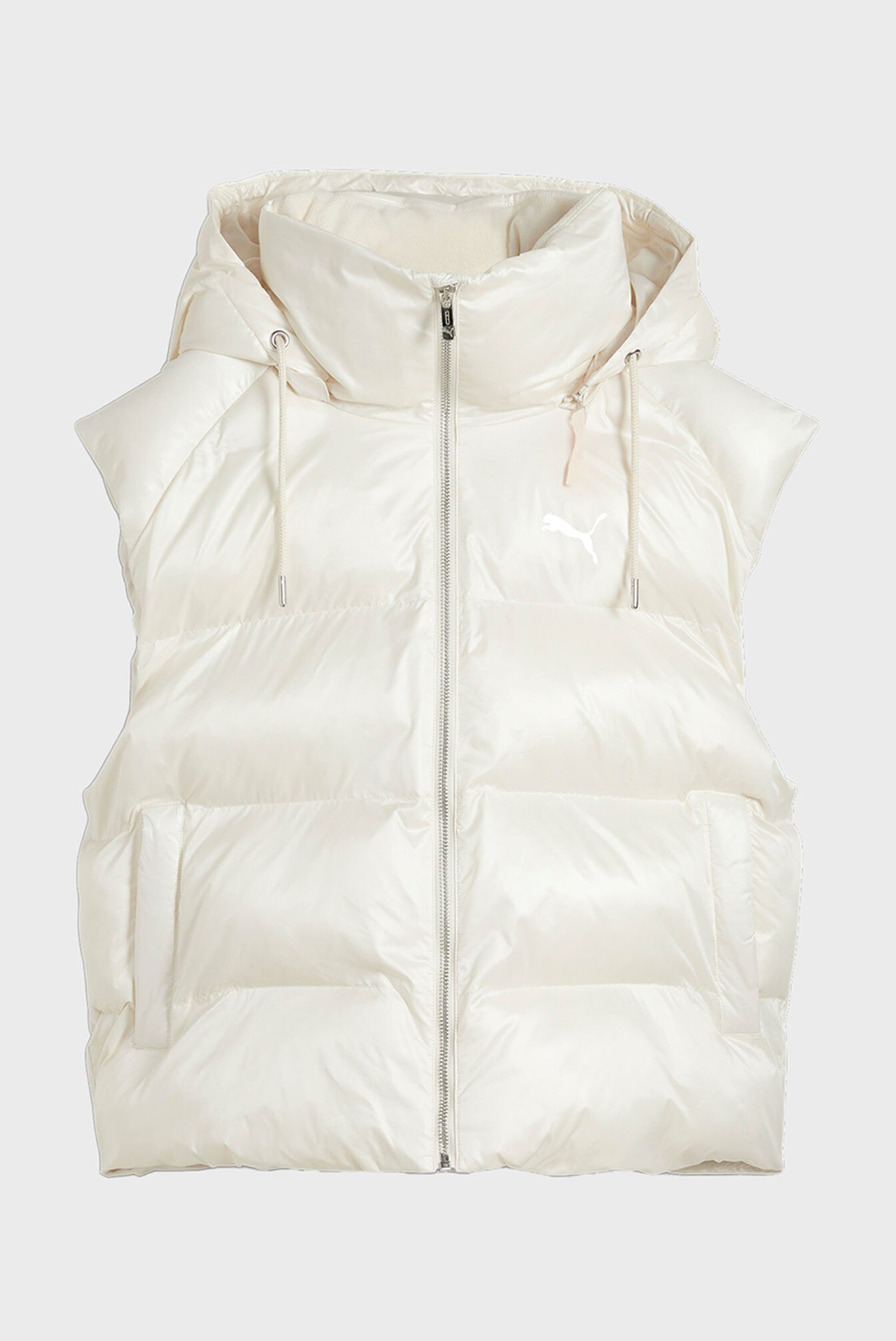 Женский белый жилет Shiny Puffer Vest Women 1