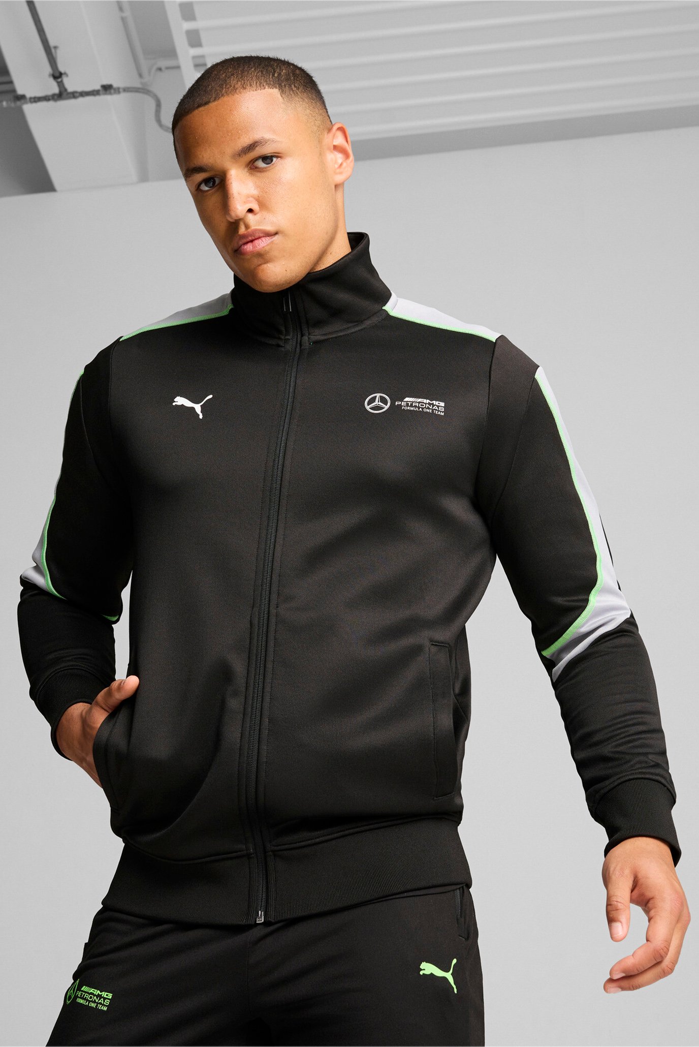 Мужская черная спортивная кофта Mercedes-AMG Petronas F1® MT7+ Track Jacket Men 1