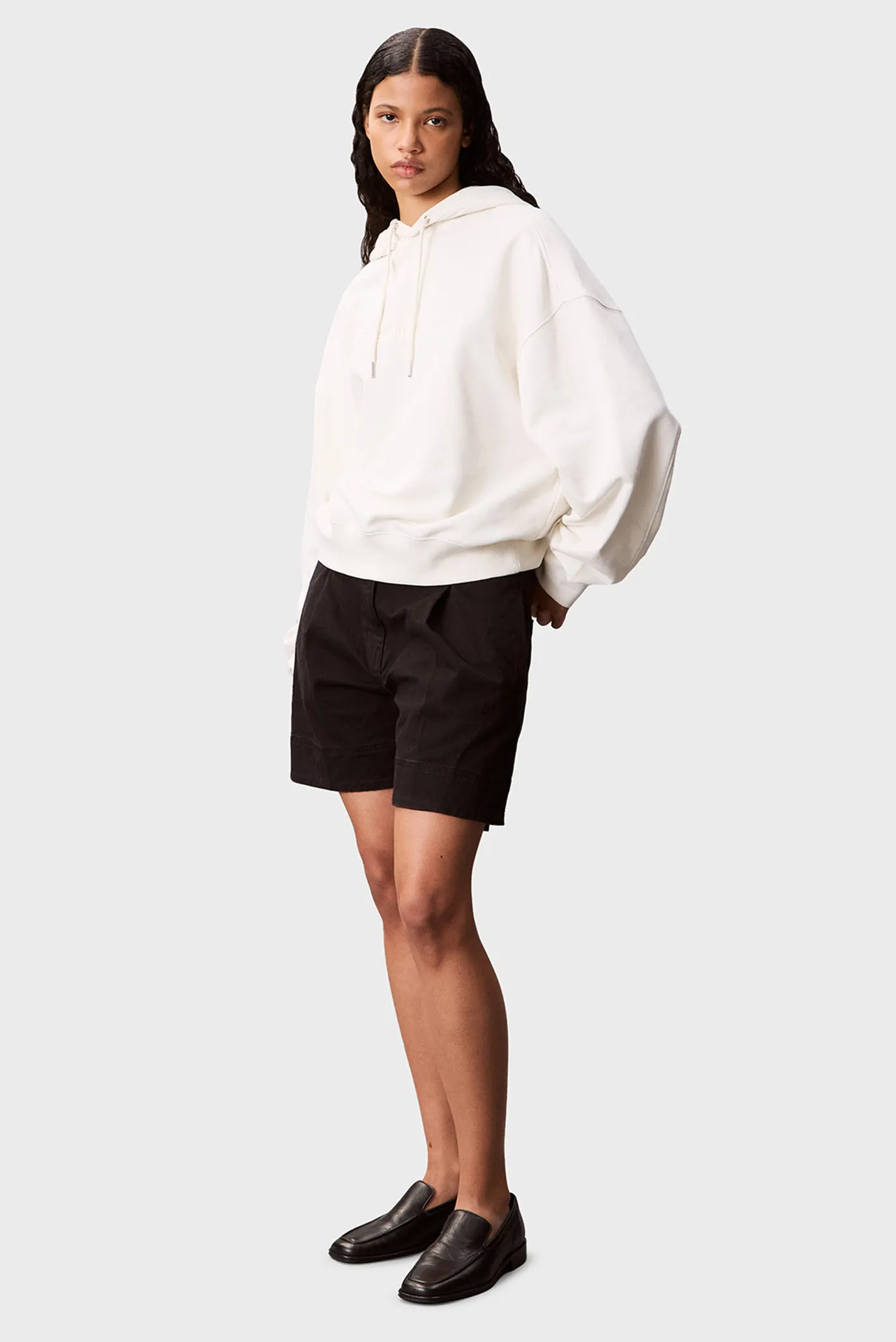 Женское белое худи  French Terry PO 2