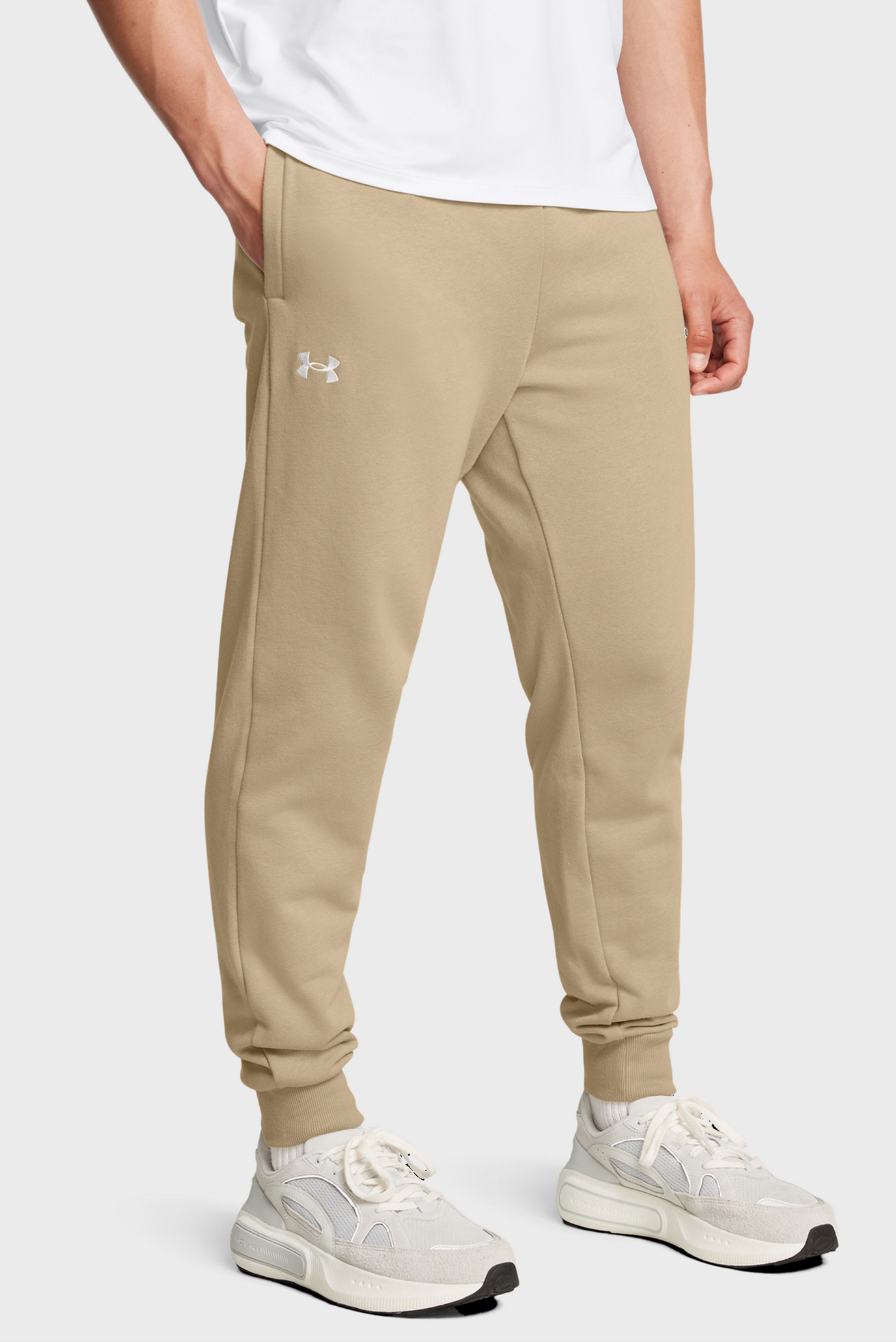 Мужские бежевые спортивные брюки UA Rival Fleece Joggers 1