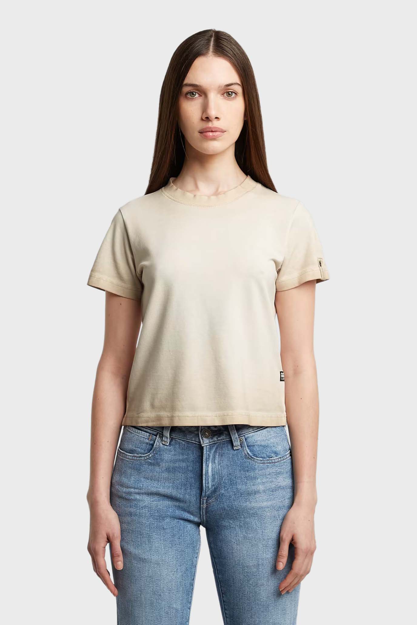 Женская бежевая футболка Overdyed Бежевый XS G-Star RAW D26078,D756 Женская бежевая футболка Overdyed Бежевый XS G-Star RAW D26078,D756