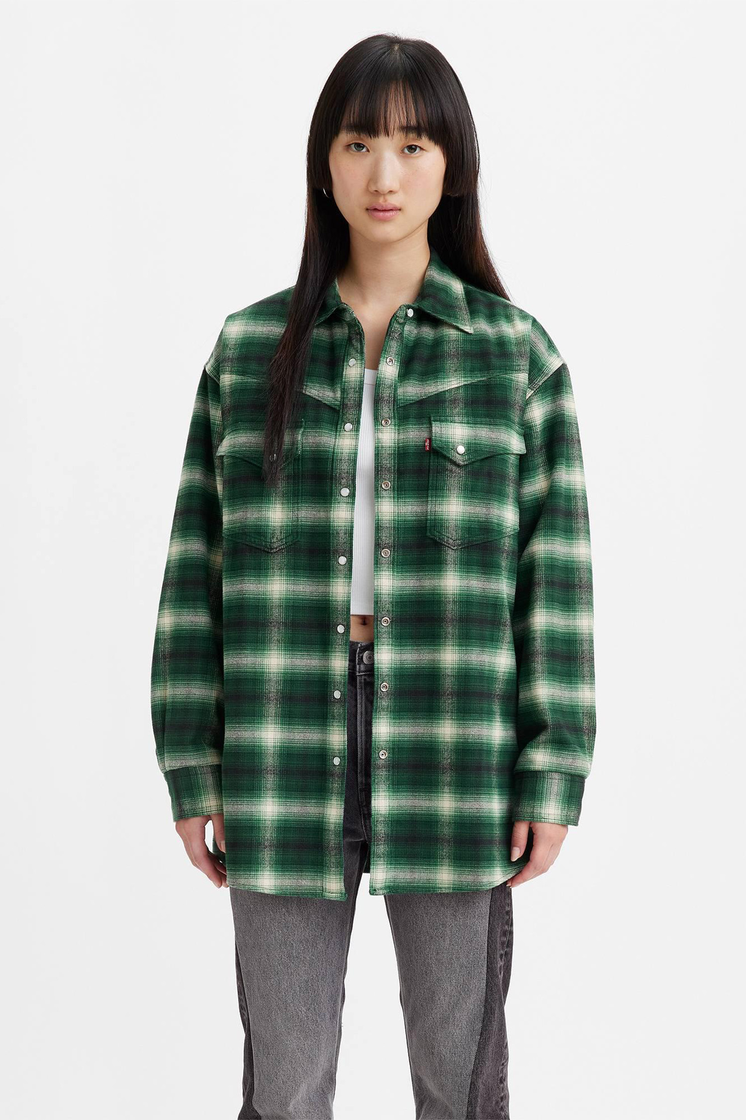 Женская зеленая рубашка в клетку Levi’s® A3364;0006 — MD-Fashion