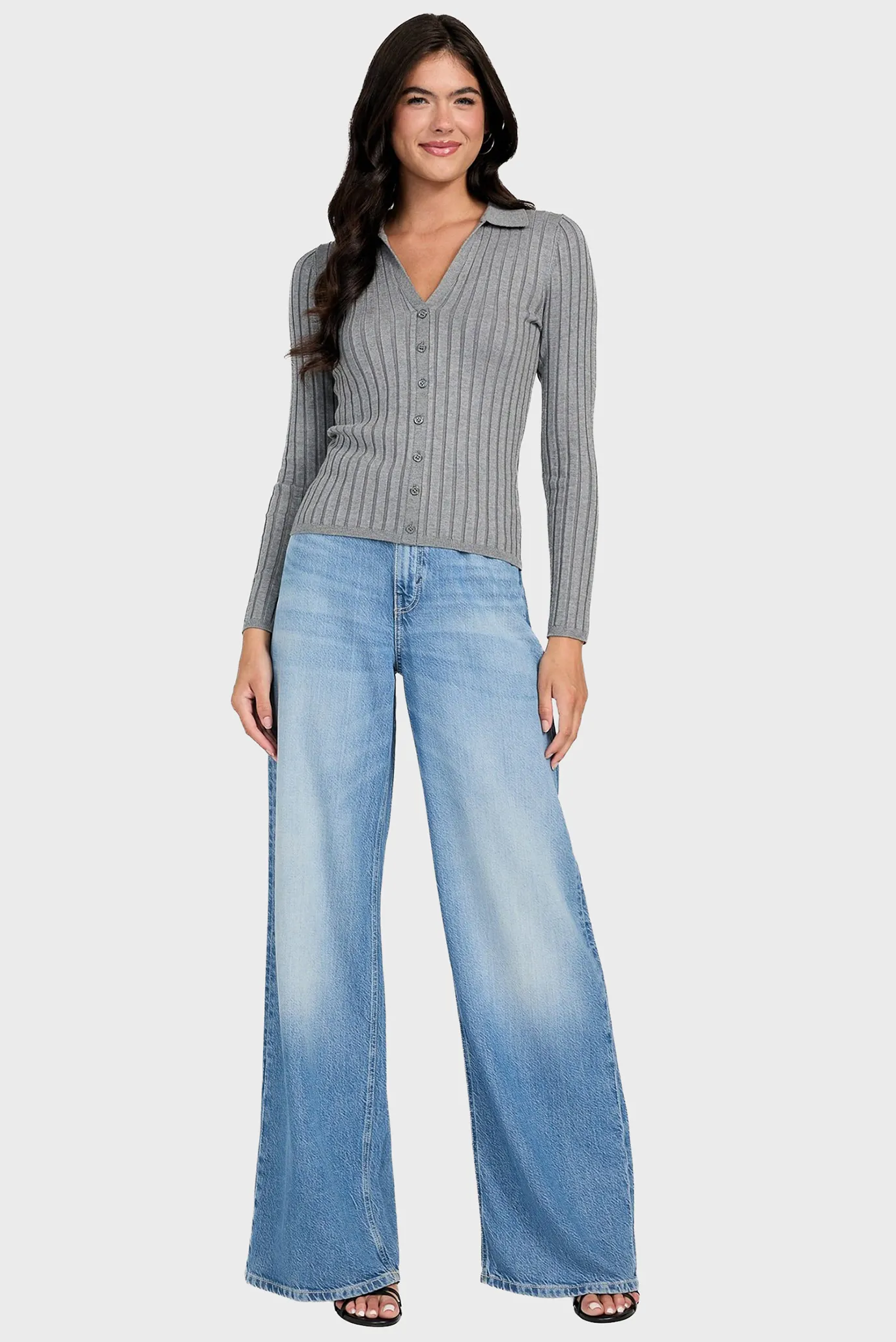 Женский серый пуловер 2