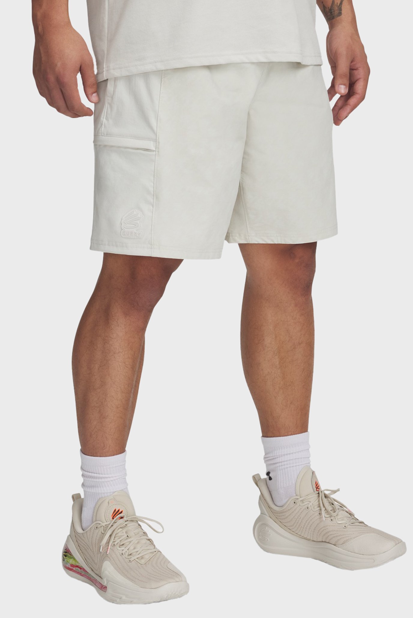 Мужские белые шорты Curry Woven Short Белый L Under Armour 1390347-110 Мужские белые шорты Curry Woven Short Белый L Under Armour 1390347-110