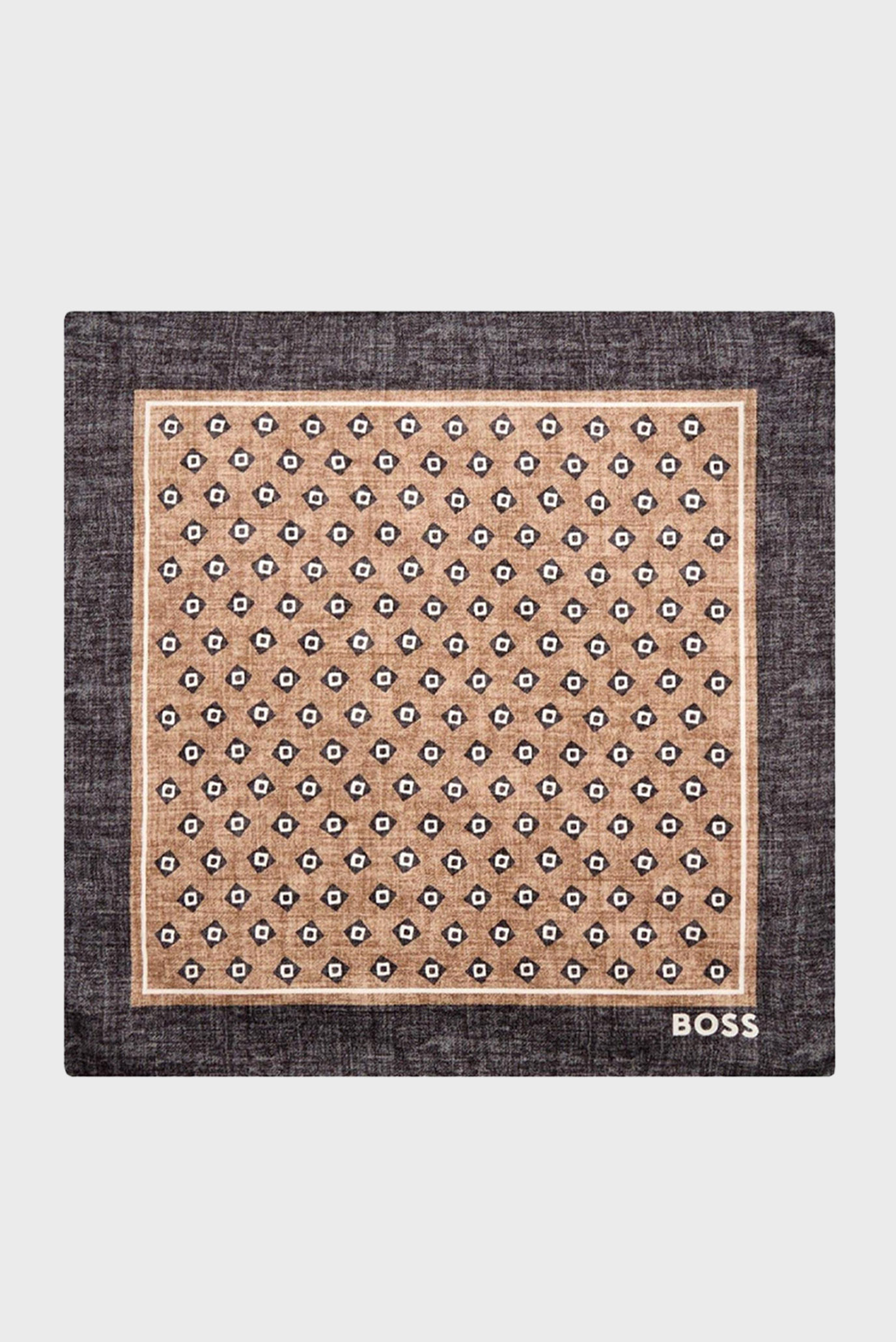 Мужской бежевый платок с узором Бежевый ONESIZE BOSS 50546029;260 Мужской бежевый платок с узором Бежевый ONESIZE BOSS 50546029;260