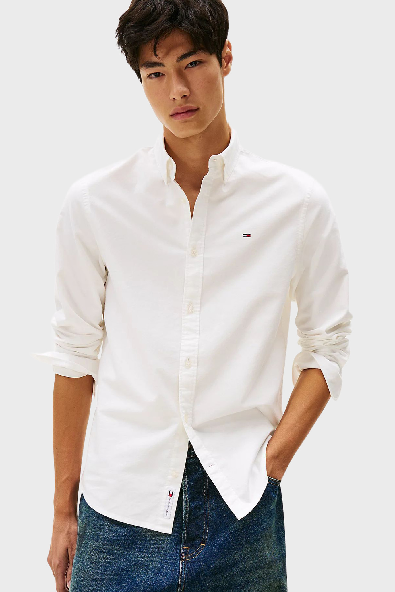 Мужская белая рубашка REG OXFORD Белый XL Tommy Jeans DM0DM21298 Мужская белая рубашка REG OXFORD Белый XL Tommy Jeans DM0DM21298
