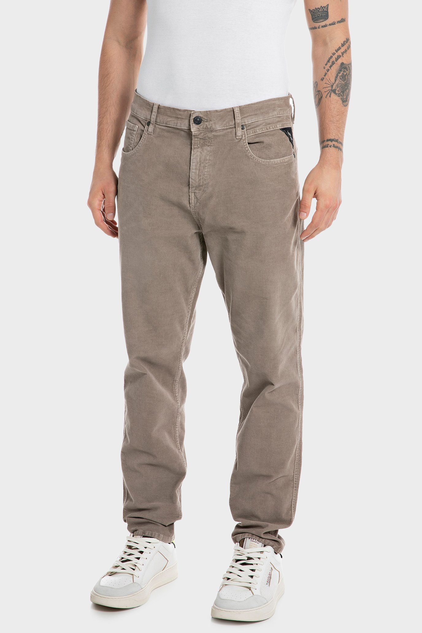 Мужские бежевые вельветовые брюки SANDOT 1