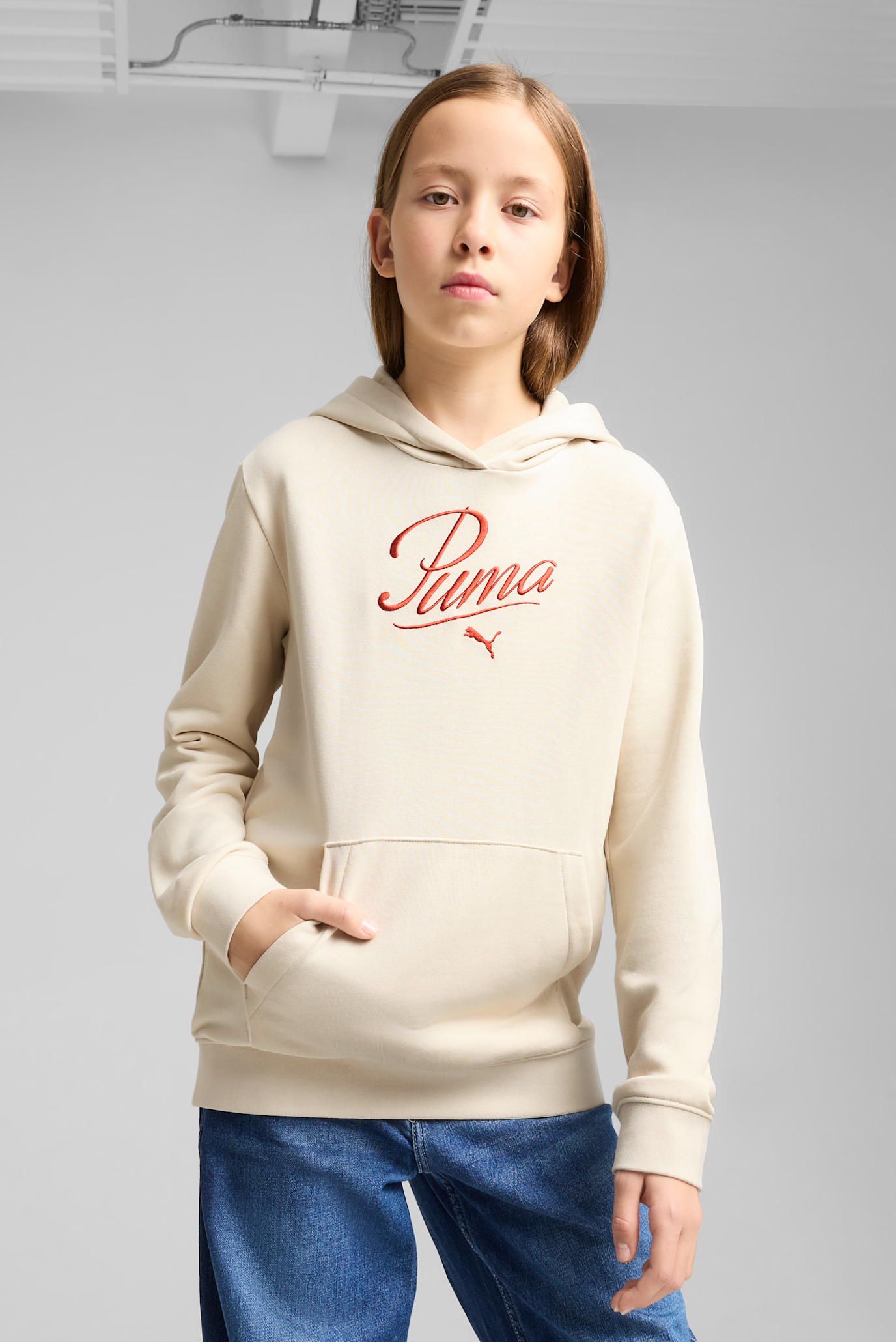 Детское белое худи Essentials Script Hoodie Youth 1