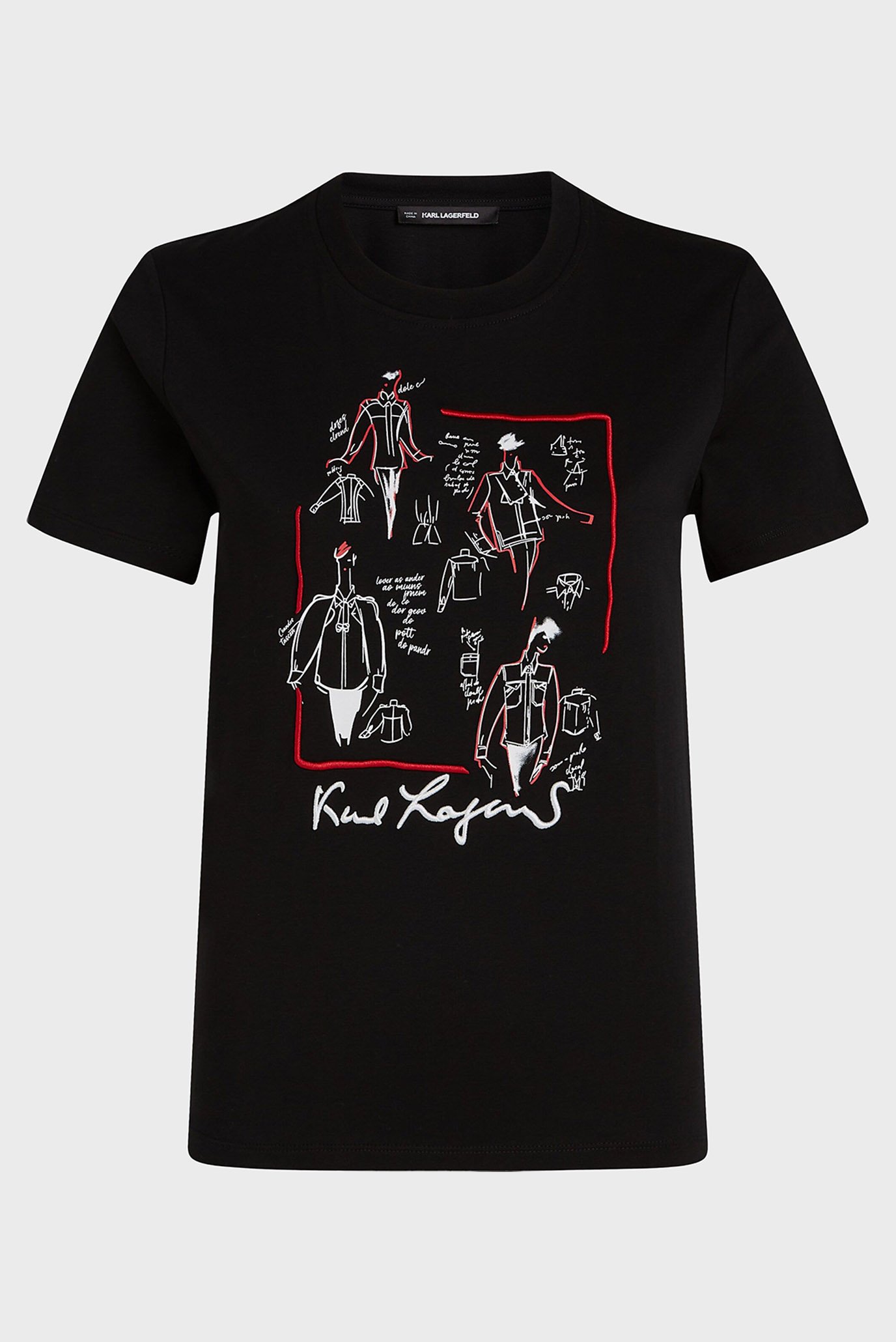 Женская черная футболка Karl Series Черный L Karl Lagerfeld A3W17099 Женская черная футболка Karl Series Черный L Karl Lagerfeld A3W17099