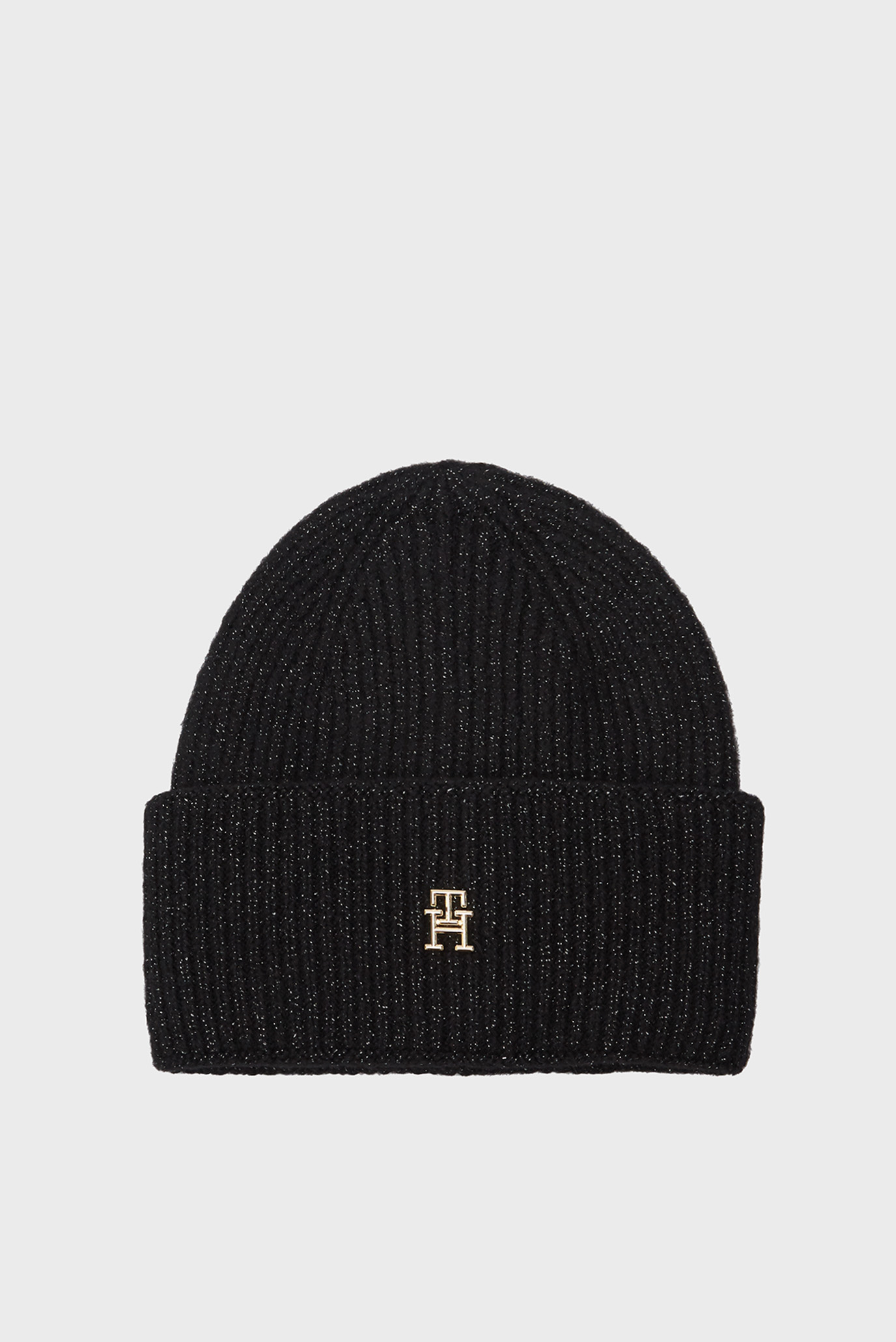 Женская черная шапка TH LUXE BEANIE 1