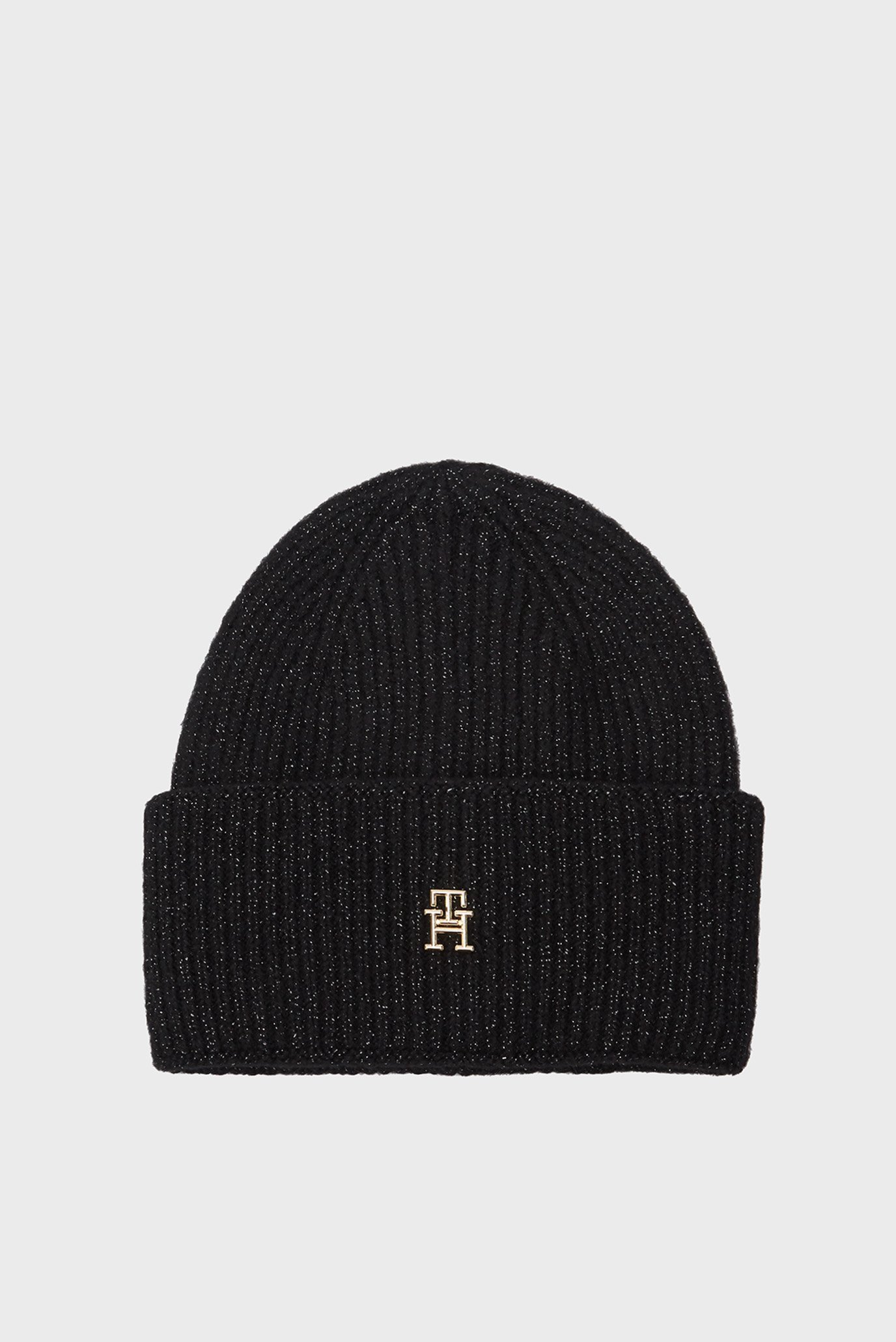 Жіноча чорна шапка TH LUXE BEANIE 1