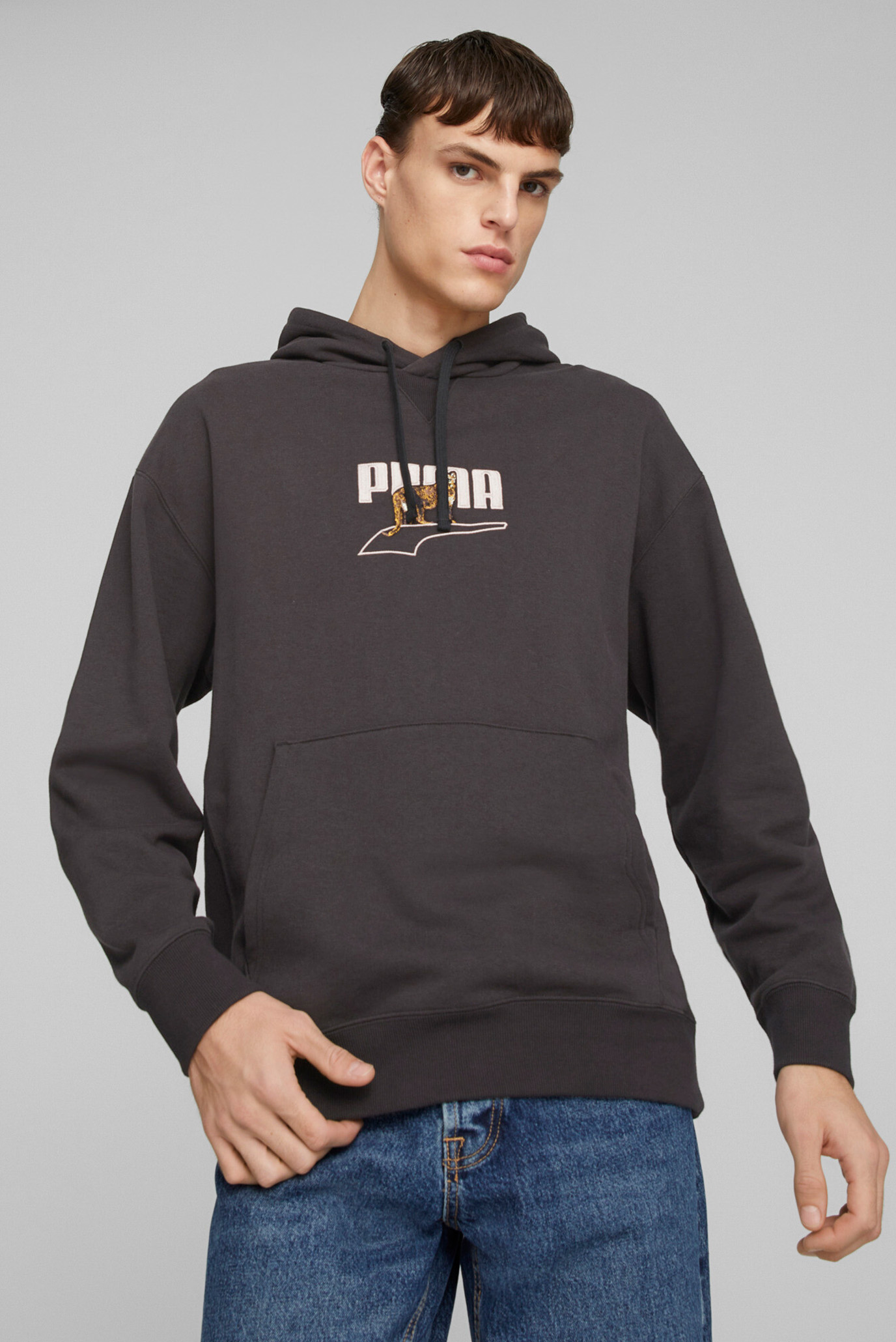 Мужское черное худи DOWNTOWN Graphic Hoodie Men 1