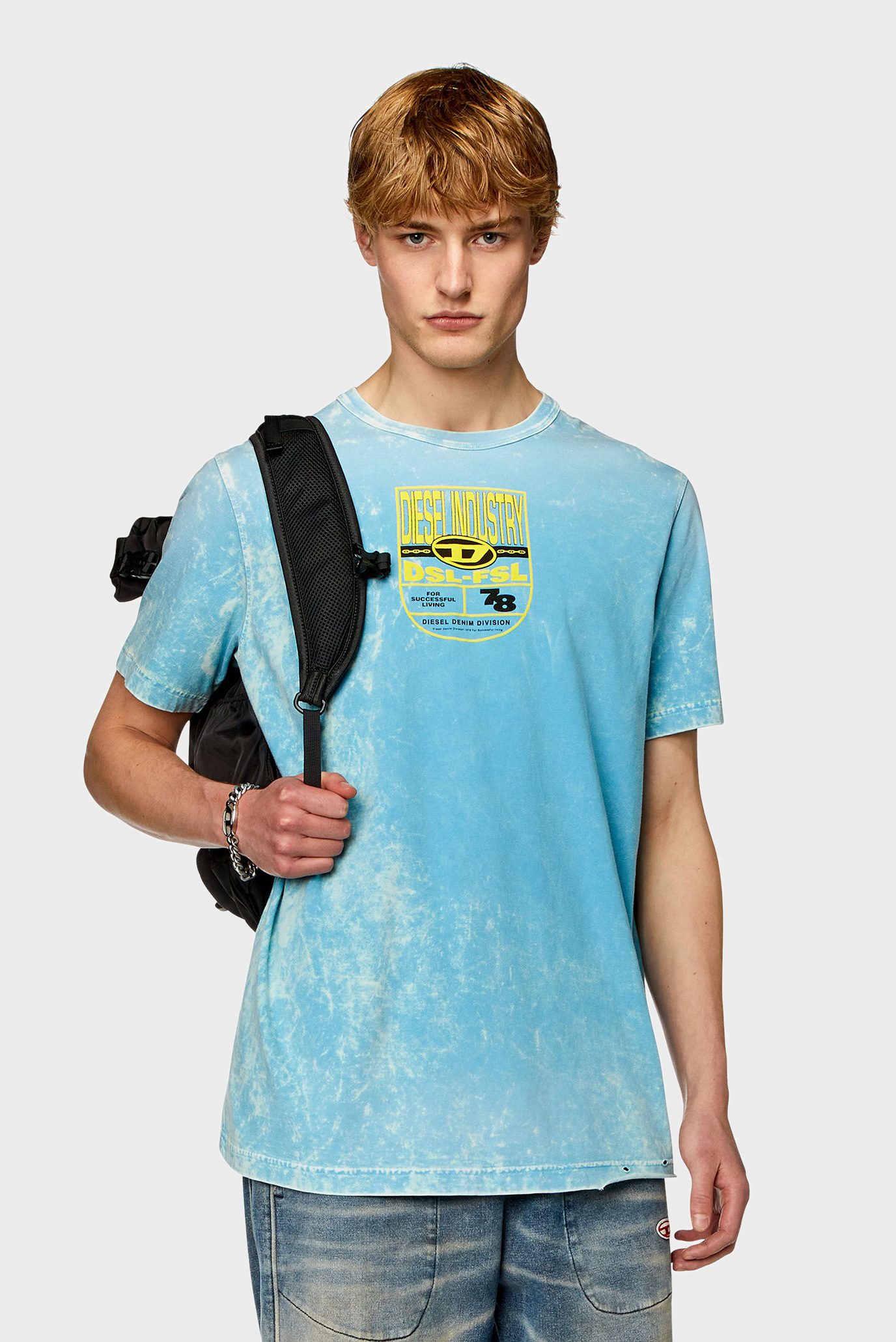 Мужская голубая футболка T-JUST-N17 1