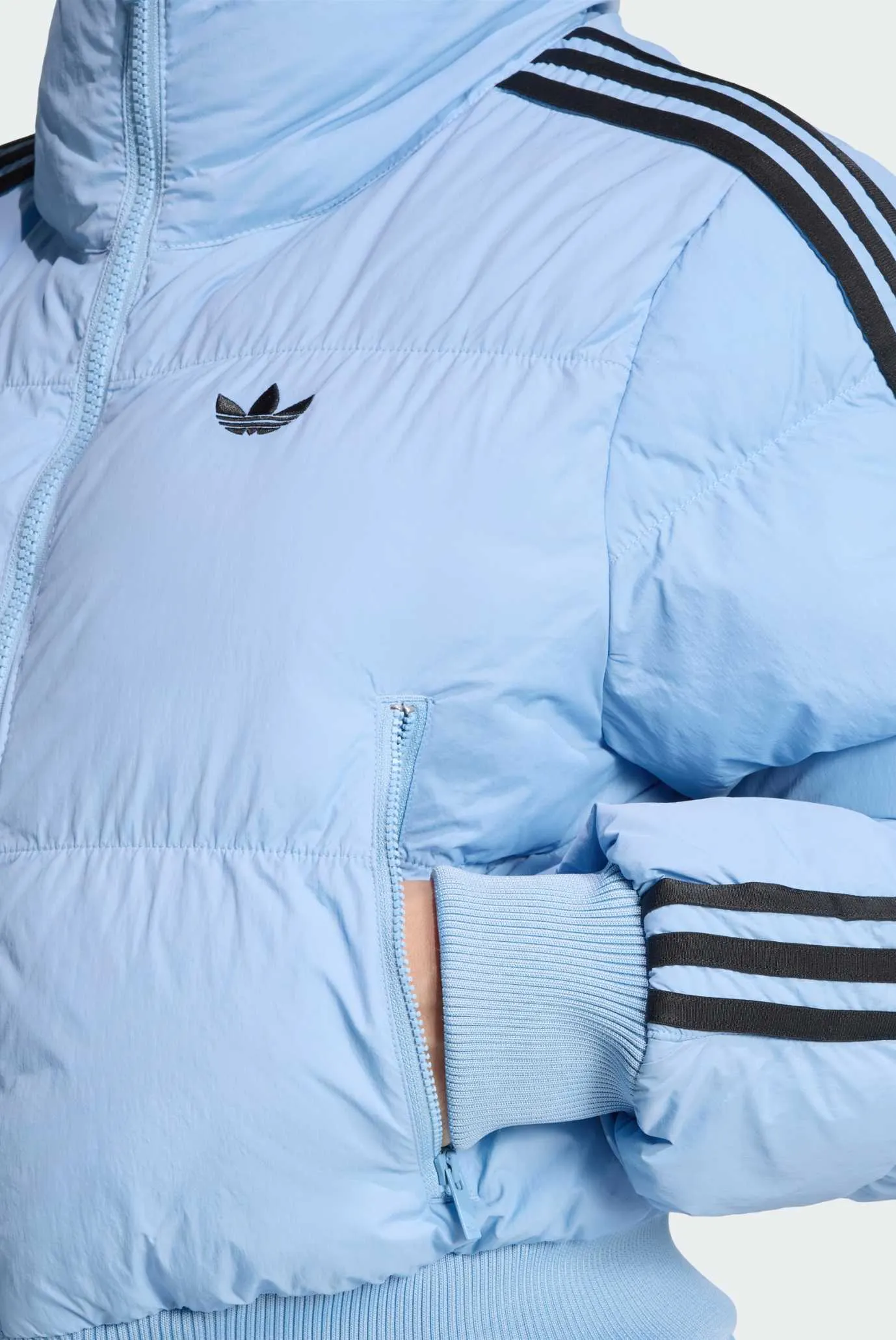 Жіноча блакитна куртка Adicolor Cropped Synthetic Down Puffer 5