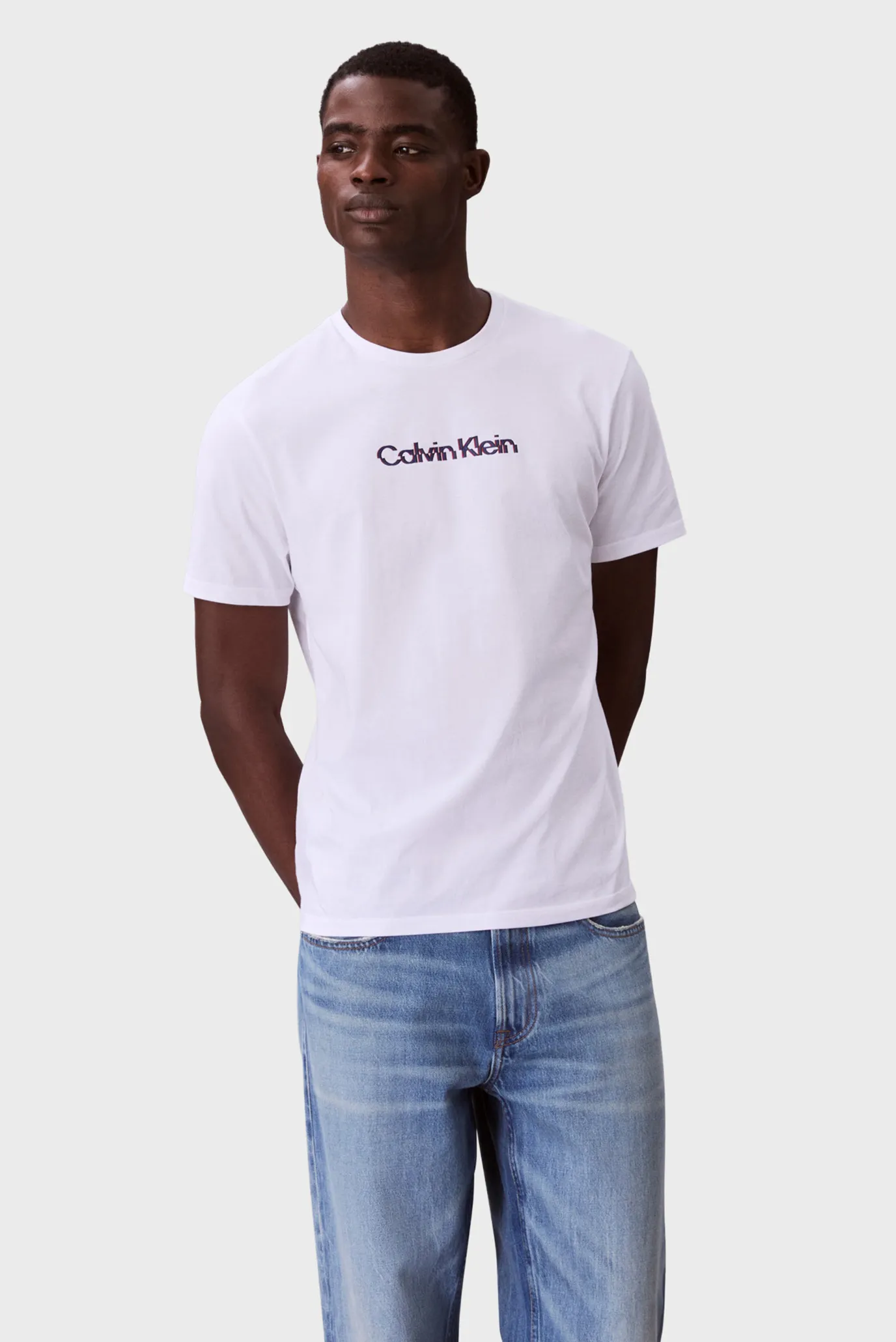 Чоловіча біла футболка SS GLITCHED LOGO 1