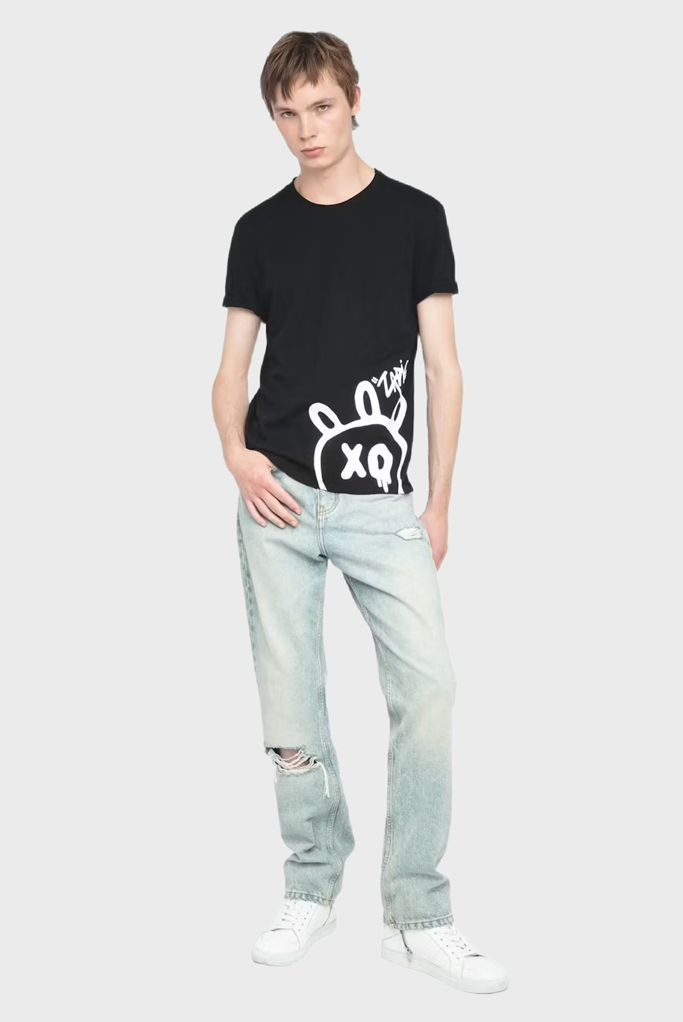 Мужская черная футболка Stockly Черный XXL ZADIG&VOLTAIRE JMTS01676_BLACK Мужская черная футболка Stockly Черный XXL ZADIG&VOLTAIRE JMTS01676_BLACK