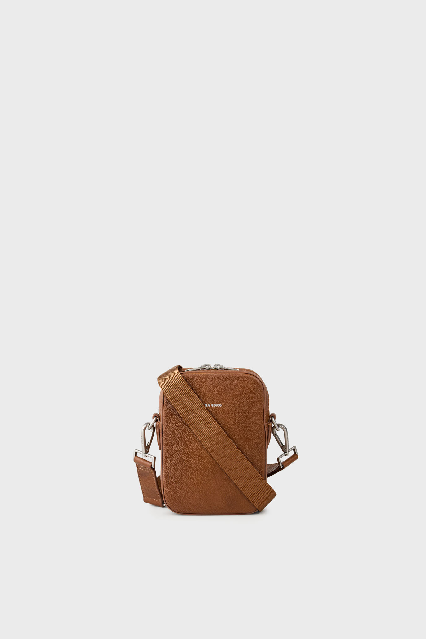 Мужская коричневая кожаная сумка Коричневый ONESIZE Sandro SHASA01480_Cognac Мужская коричневая кожаная сумка Коричневый ONESIZE Sandro SHASA01480_Cognac