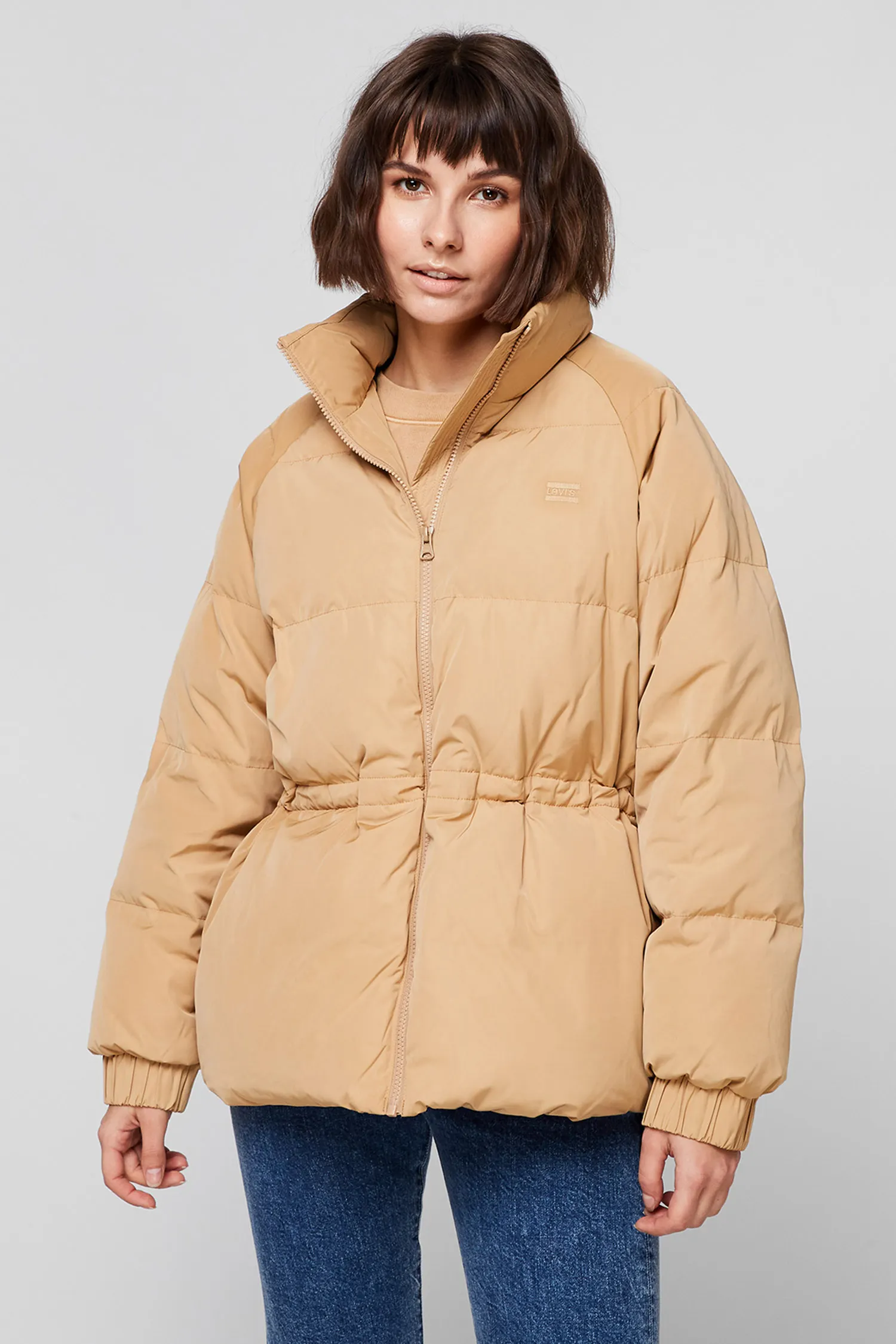Женский бежевый пуховик Levi';s 23668;0001 — MD-Fashion
