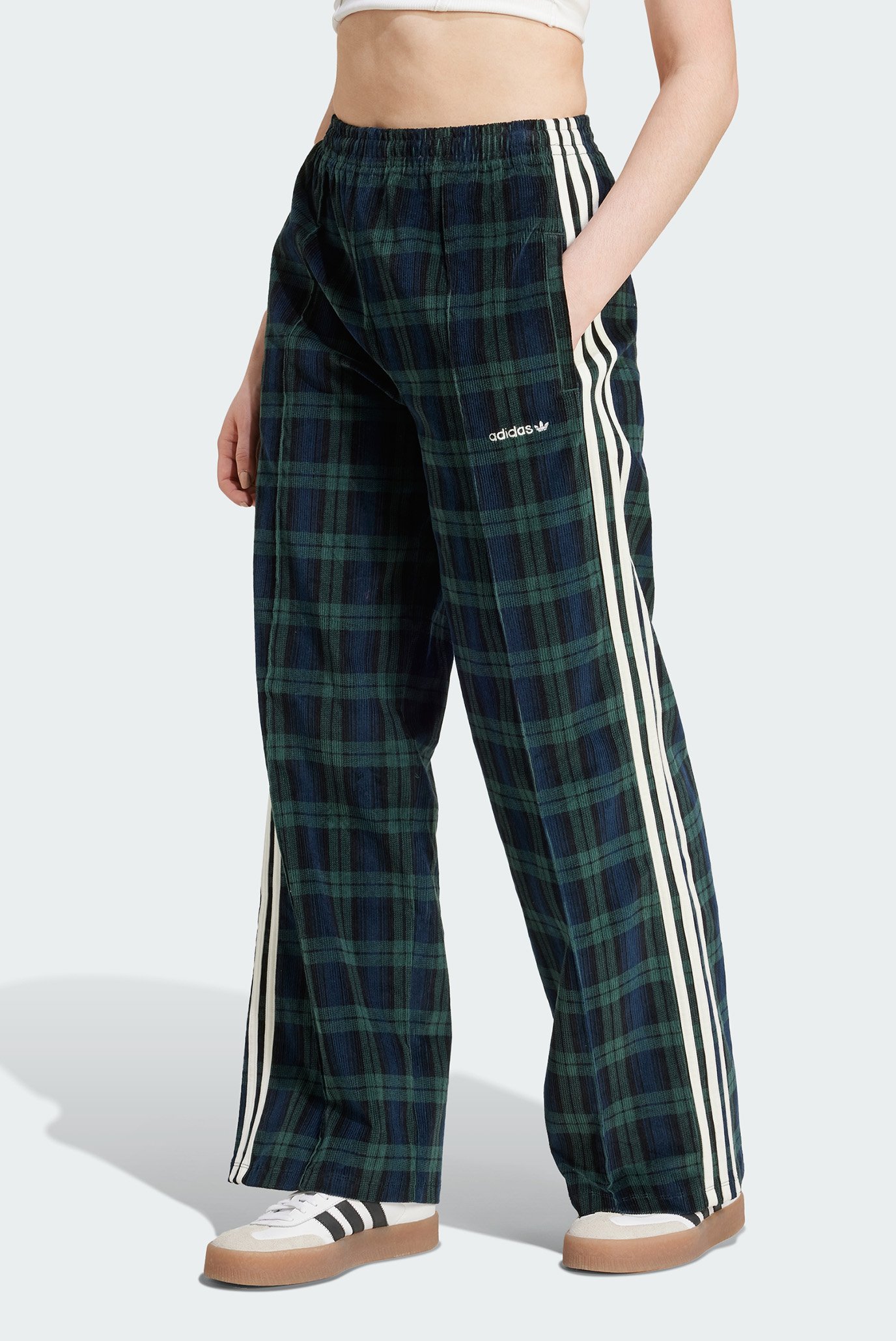 Жіночі картаті брюки Corduroy Tartan Wide Leg 1