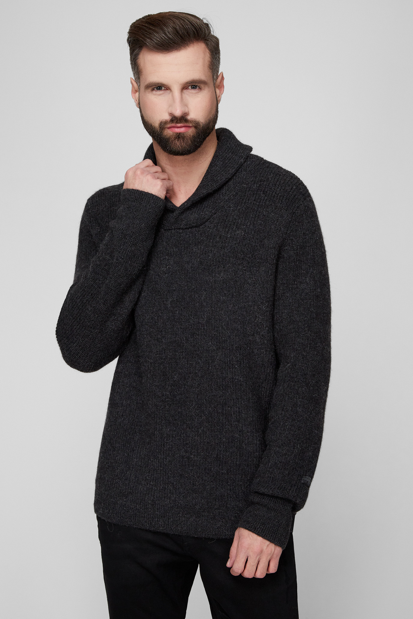 Чоловічий темно-сірий вовняний светр Exclusives 1