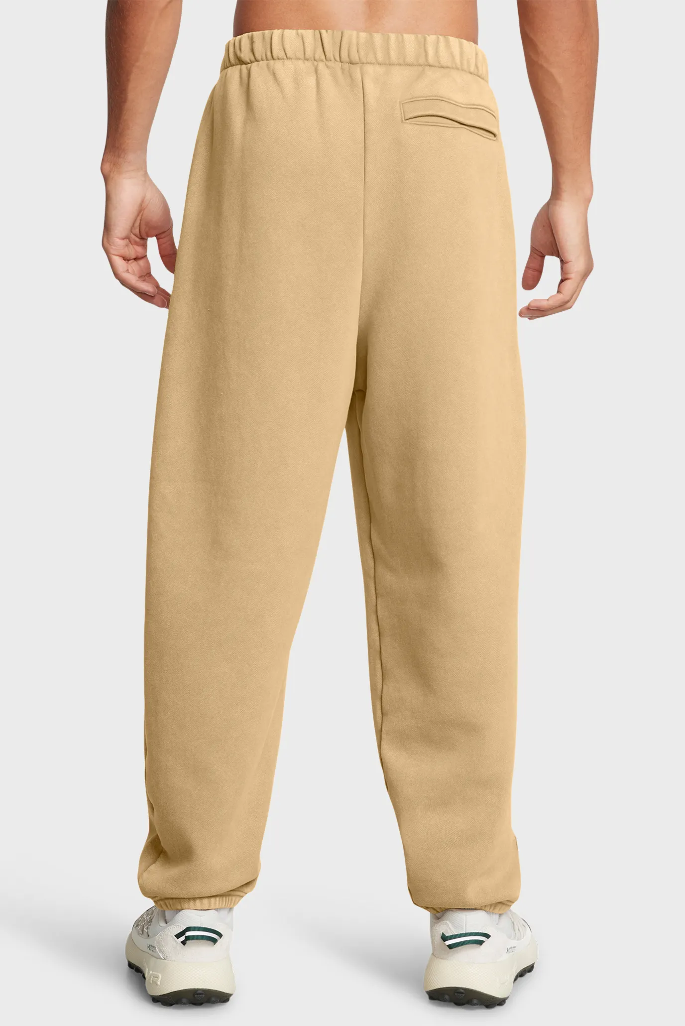 Мужские бежевые спортивные брюки UA Icon HWT Flc Wash OS Pant 3