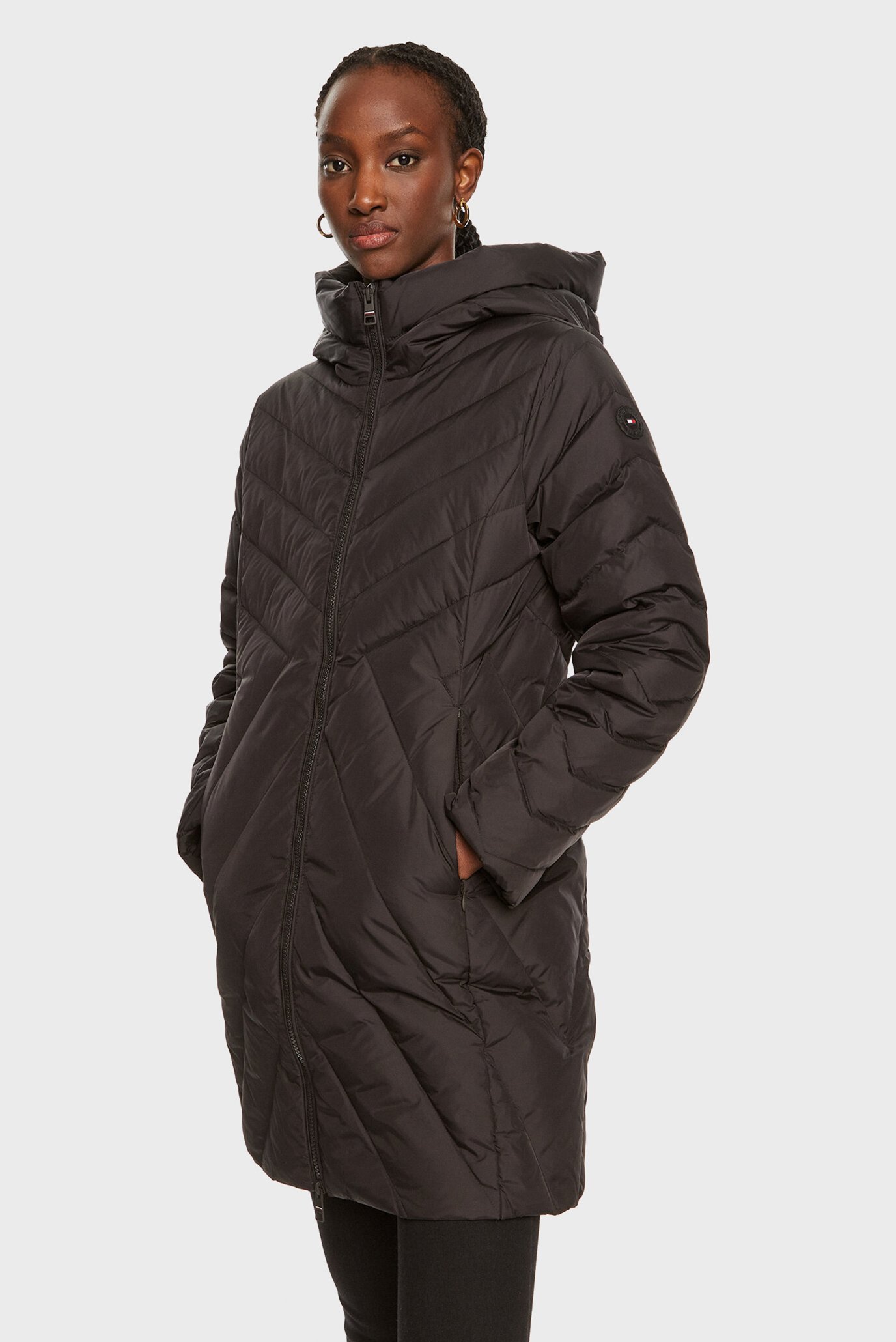 Женский черный пуховик CHEVRON MW DOWN COAT 1