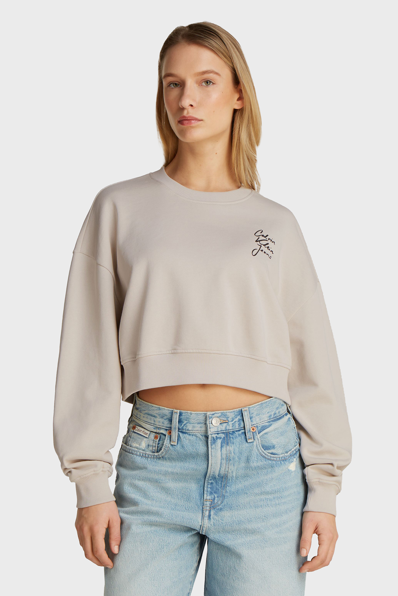 Женский светло-серый свитшот SCRIPT INSTITUTIONAL CREWNECK Серый M Calvin Klein Jeans J20J224743 Женский светло-серый свитшот SCRIPT INSTITUTIONAL CREWNECK Серый M Calvin Klein Jeans J20J224743