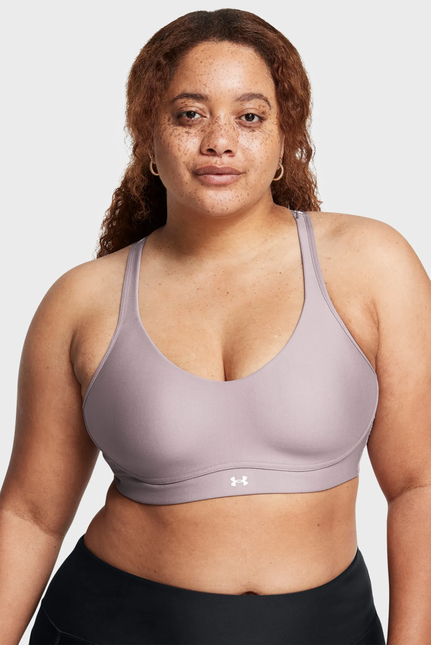 Жіночий сірий топ UA Infinity Low 2.0Strap Bra 3