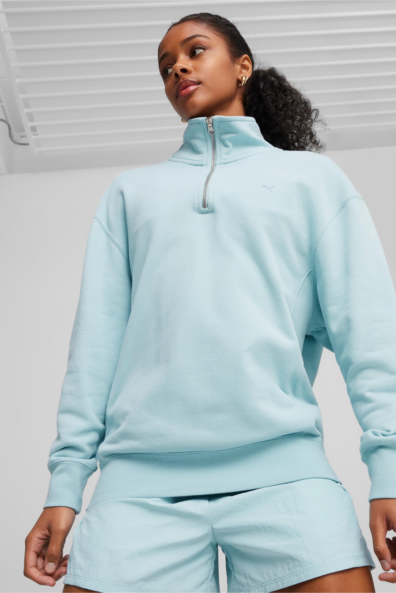 Жіноча бірюзова спортивна кофта YONA Half-zip Sweatshirt 1