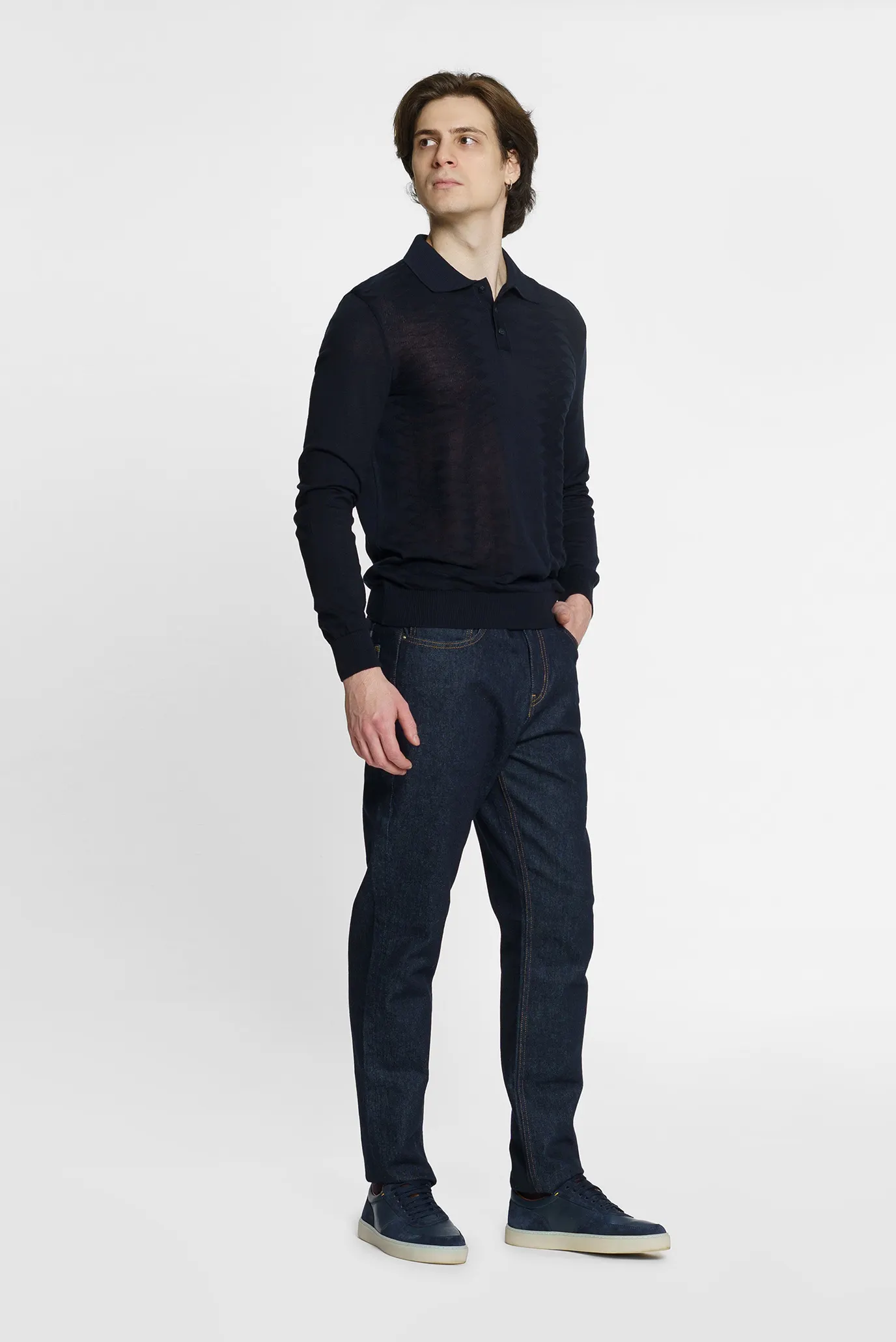 Мужское темно-синее поло 2