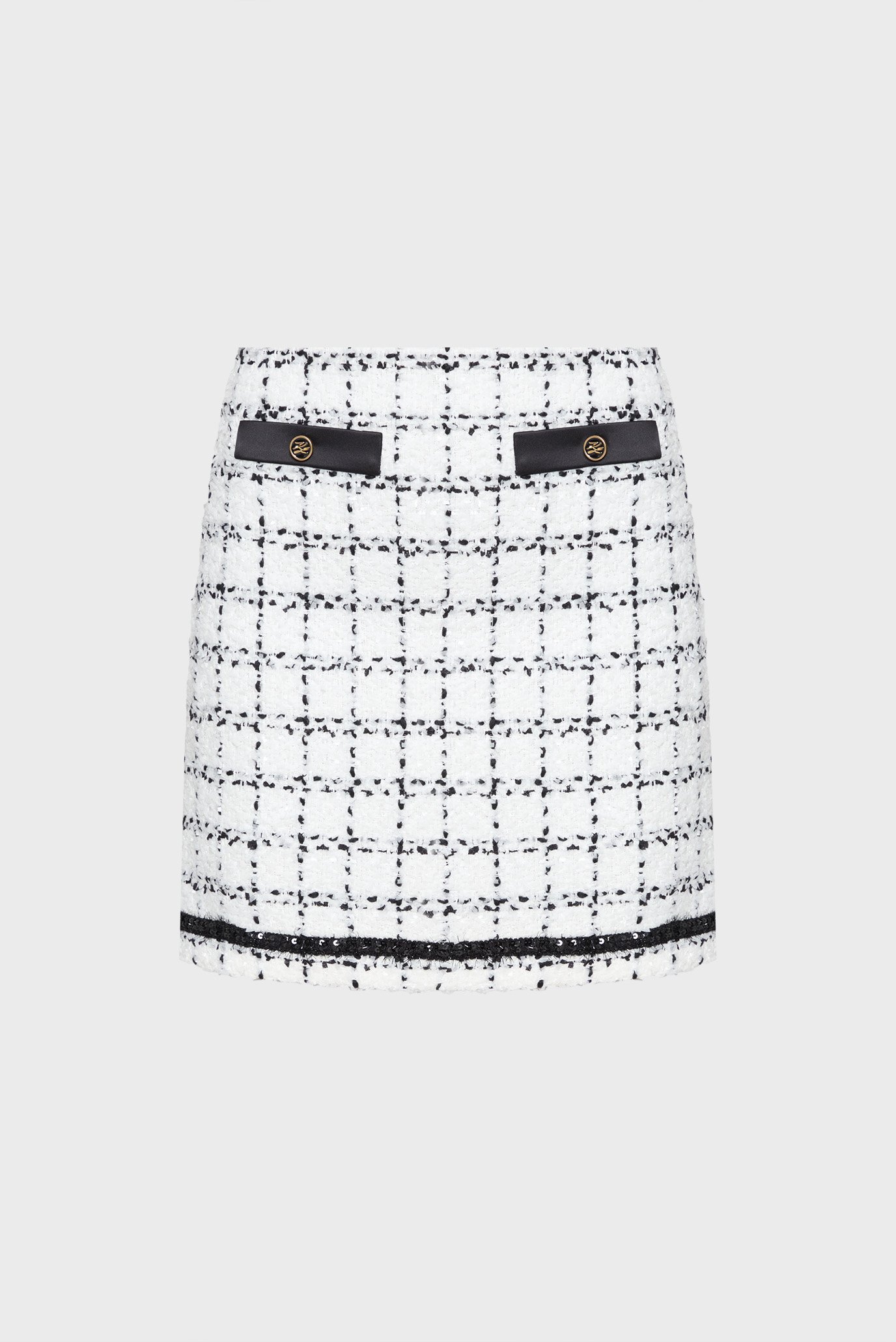 Женская белая твидовая юбка в клетку Белый 38 Karl Lagerfeld A3W12019 Женская белая твидовая юбка в клетку Белый 38 Karl Lagerfeld A3W12019