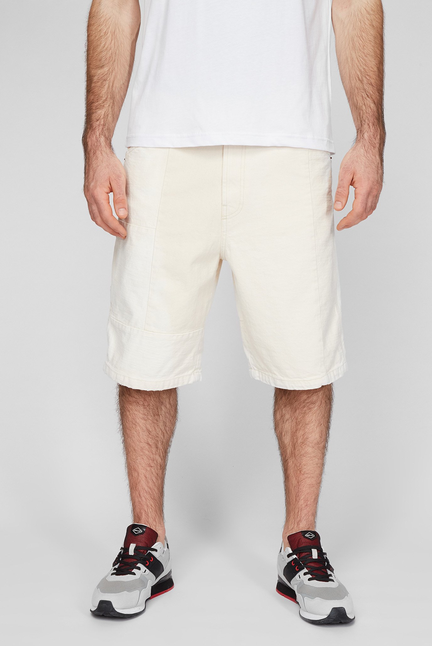 Мужские белые джинсовые шорты D-FRANS-SP1 1