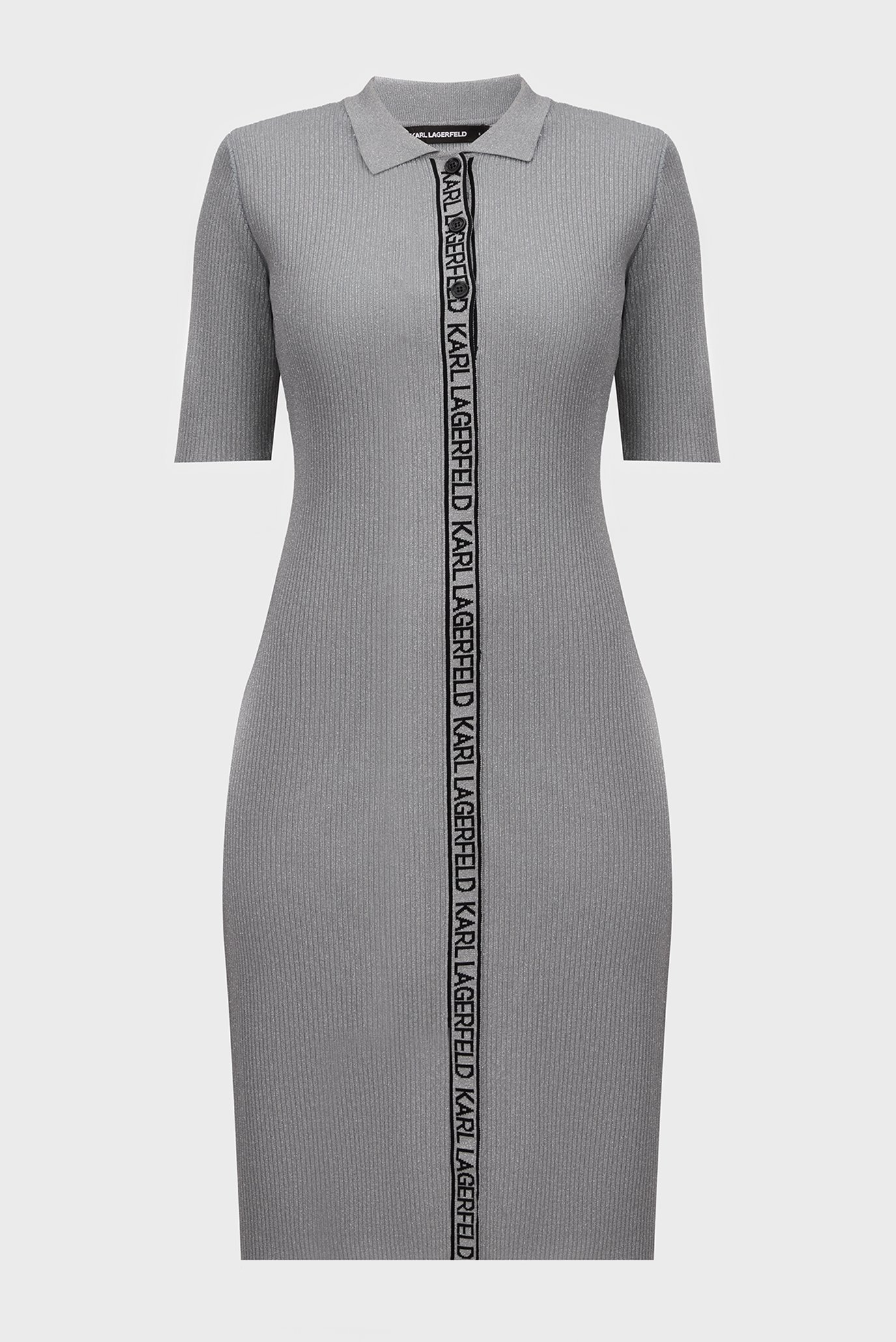 Женское серое платье SSLV LOGO KNIT DRESS 1