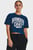 Жіноча синя футболка UA COLLEGIATE CREST CROP SS
