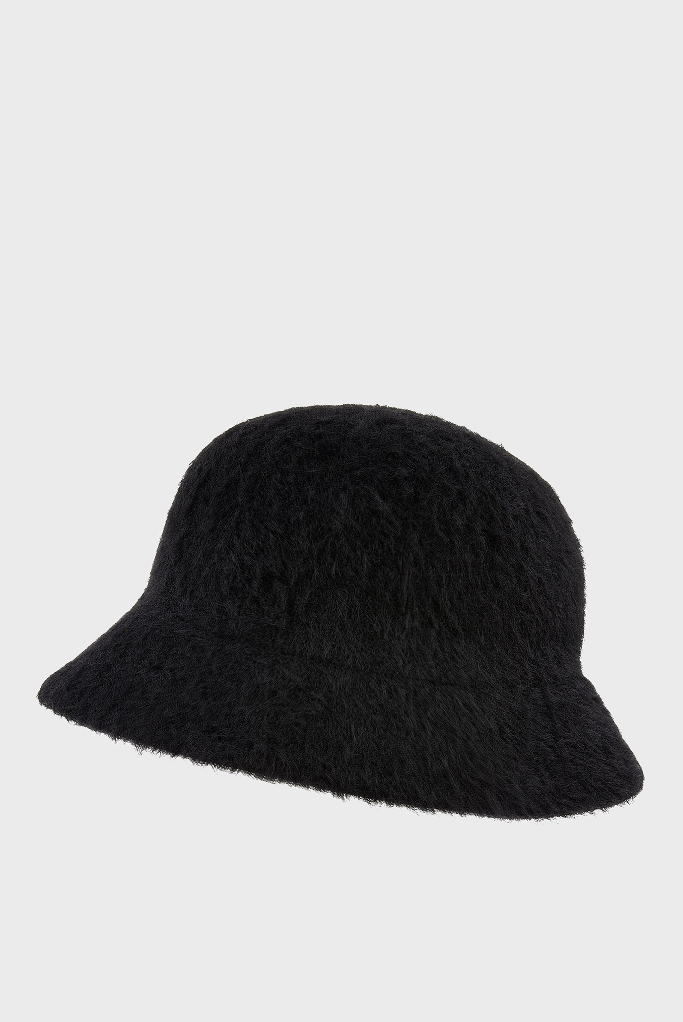 Женская черная панама FLUFFY BUCKET HAT 1