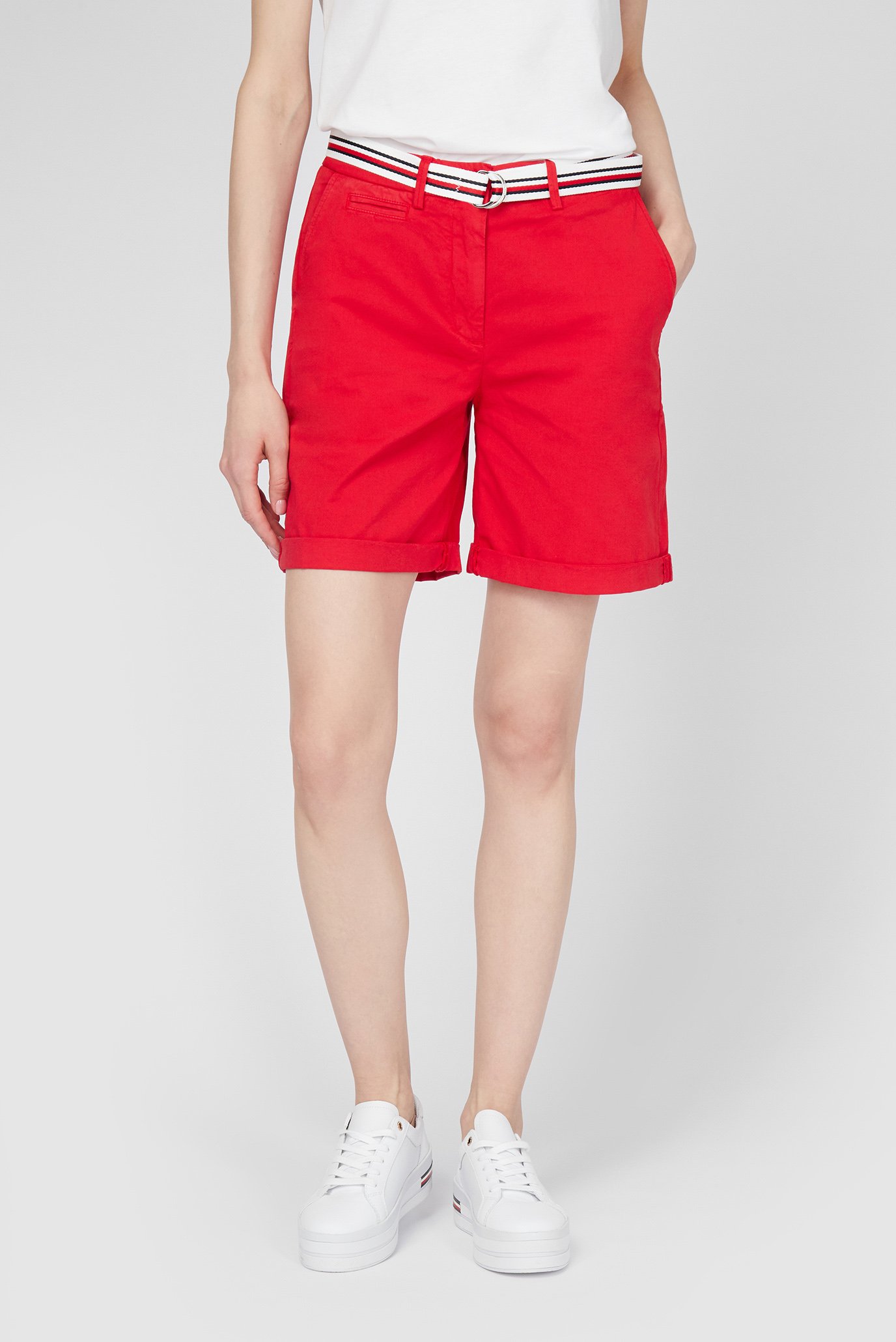 Женские красные шорты COTTON TENCEL CHINO RW SHORT 1