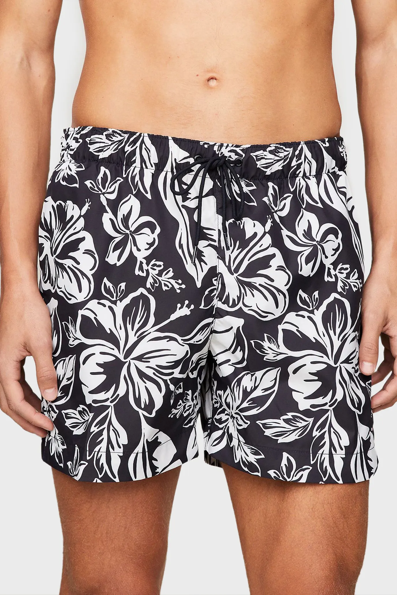 Мужские темно-синие плавательные шорты с узором Синий M Tommy Hilfiger UM0UM03271